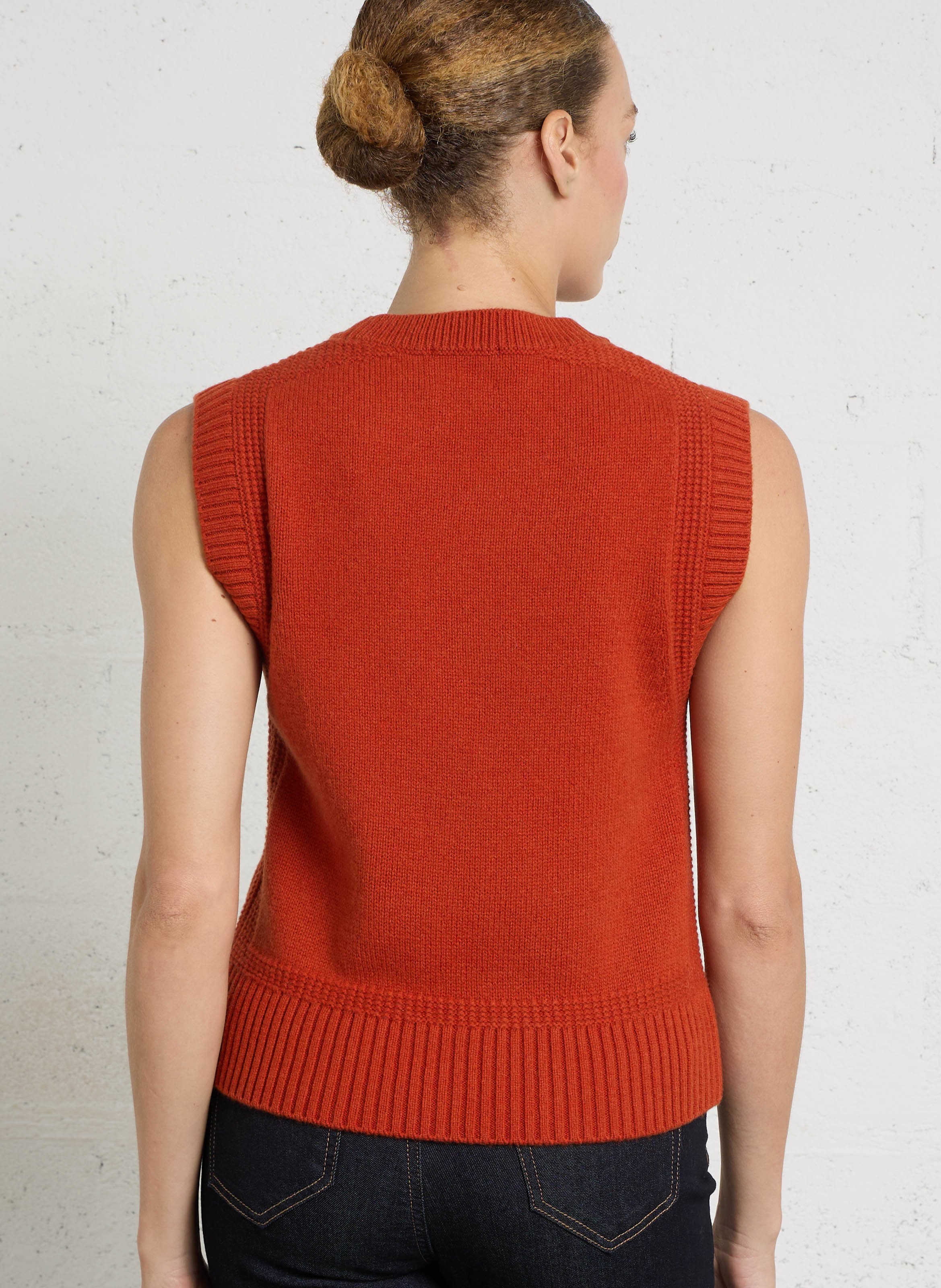 Pull col rond en laine MAISON 123 Orange