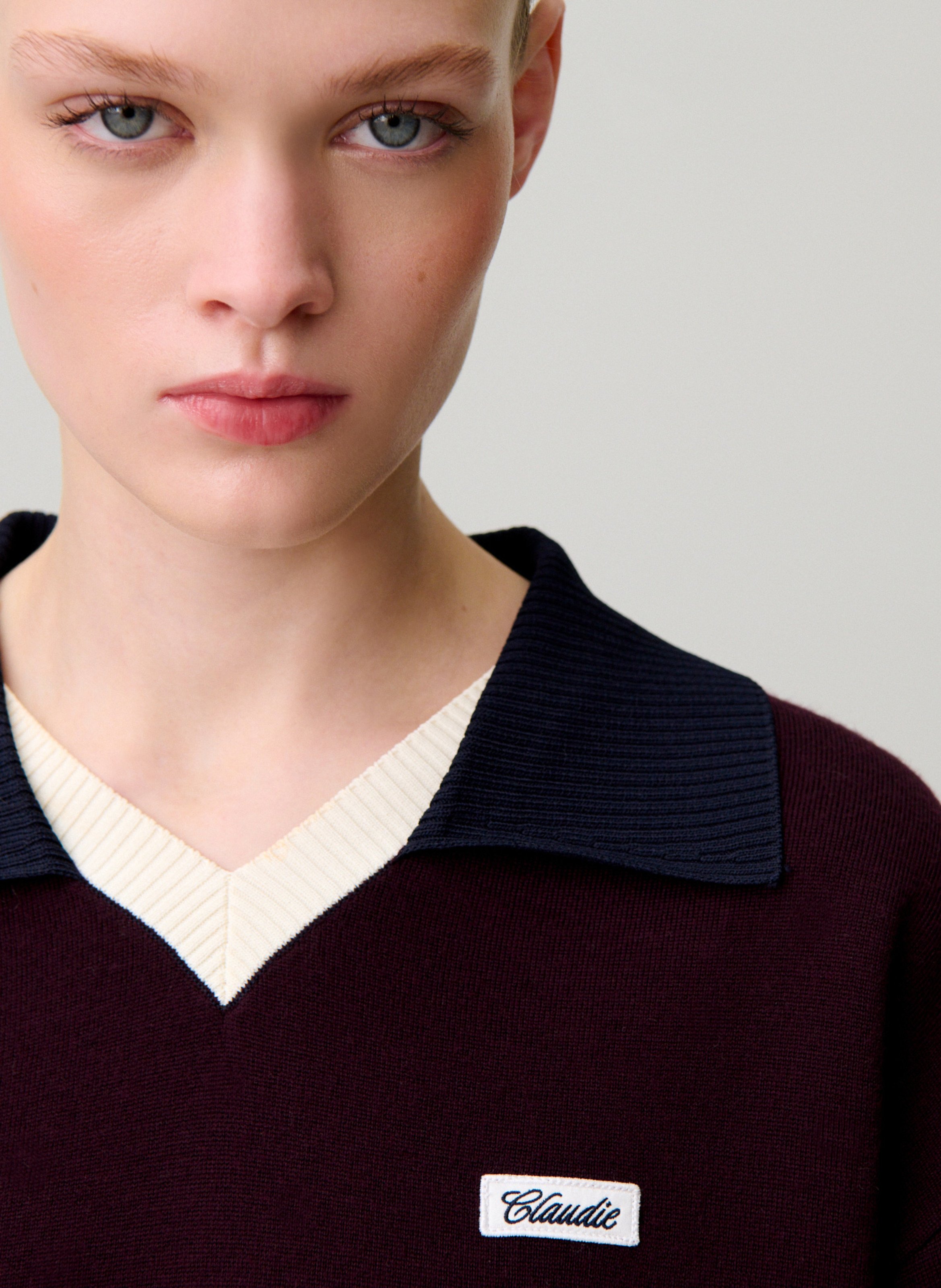 Pull col classique en laine mélangée CLAUDIE PIERLOT Multicolore