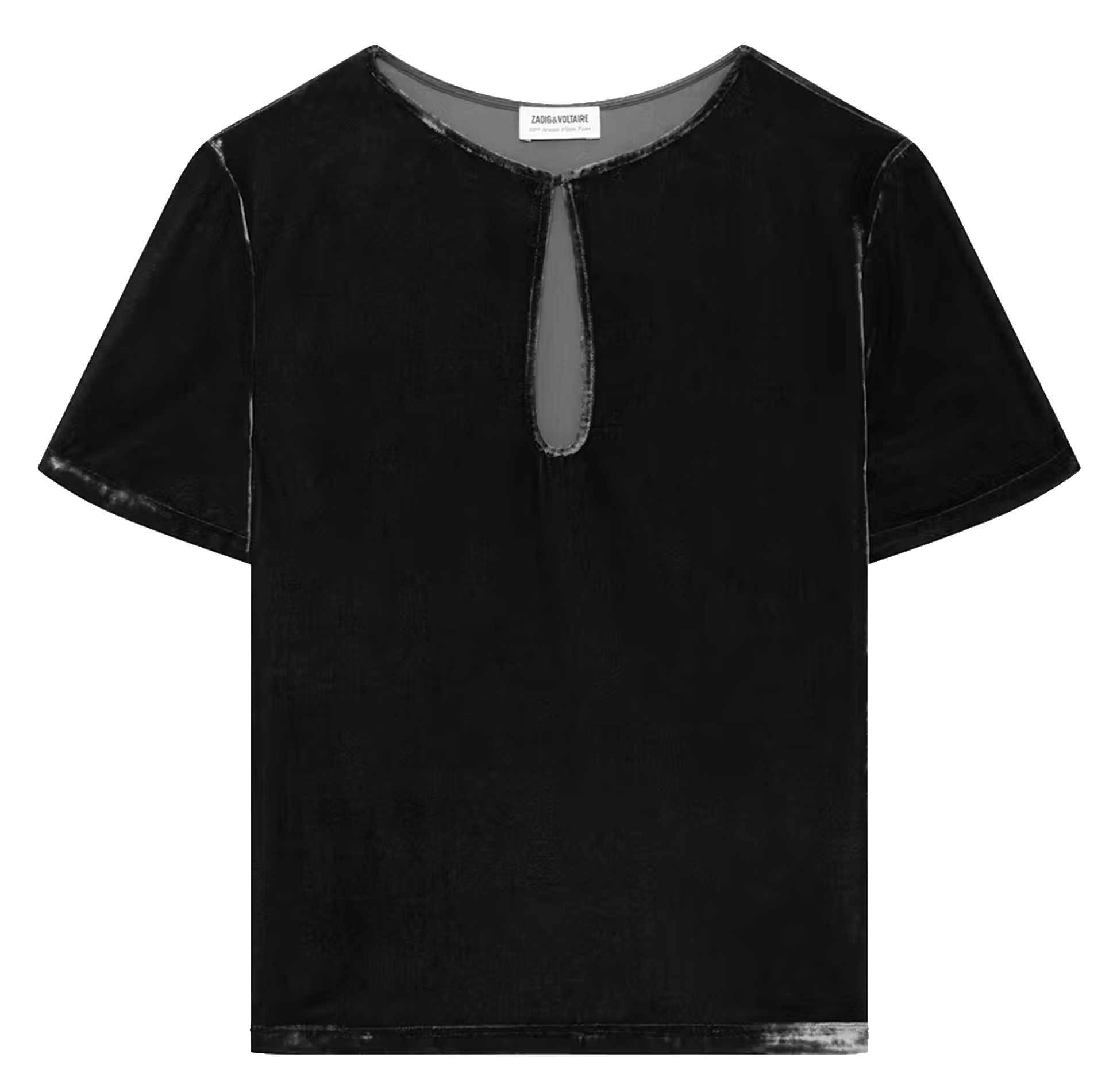 Top droit col rond velours ZADIG&VOLTAIRE Gris