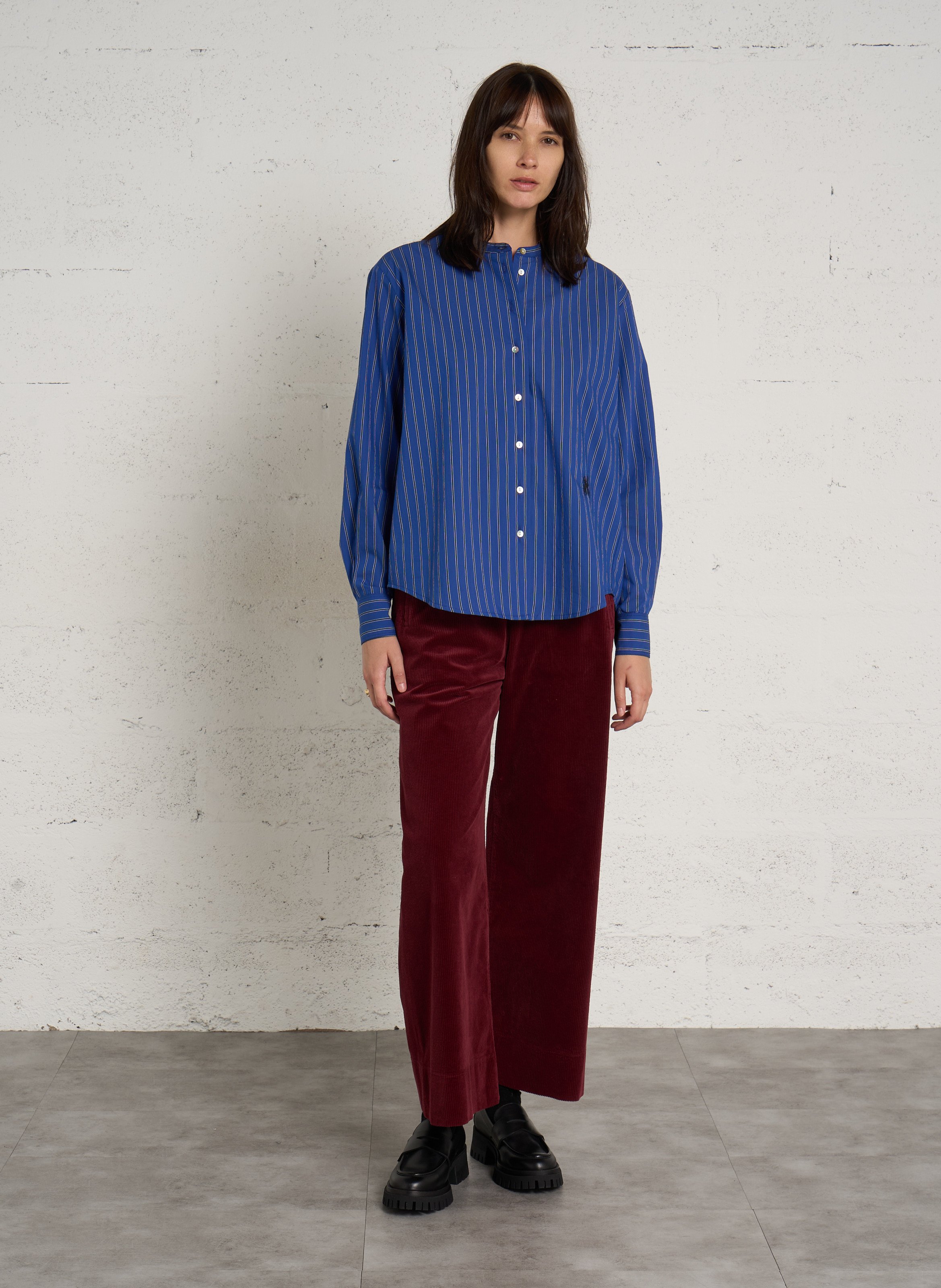 Wijde ribbroek HOD PARIS Rood