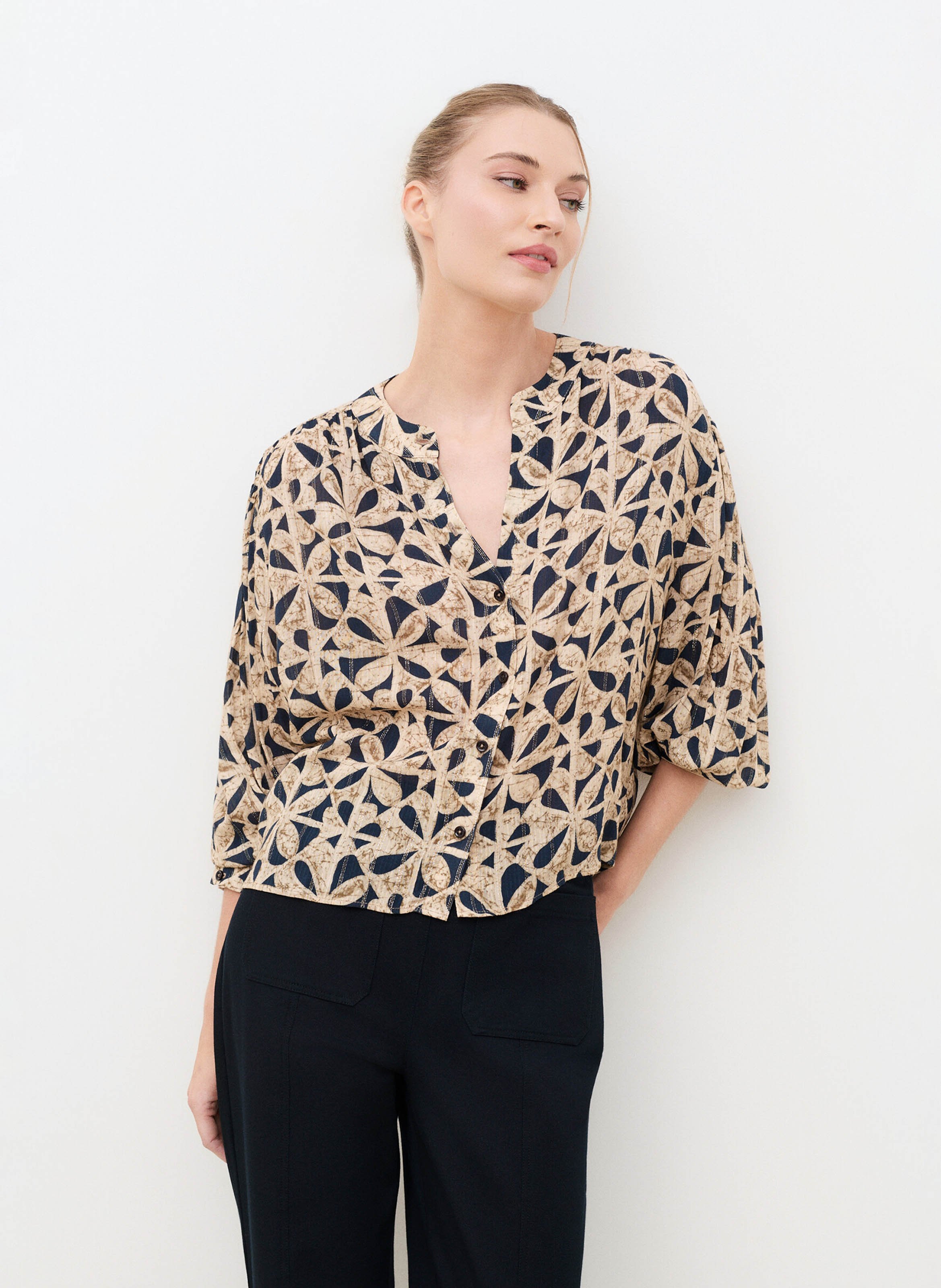 Rechte blouse met print CAROLL Veelkleurig