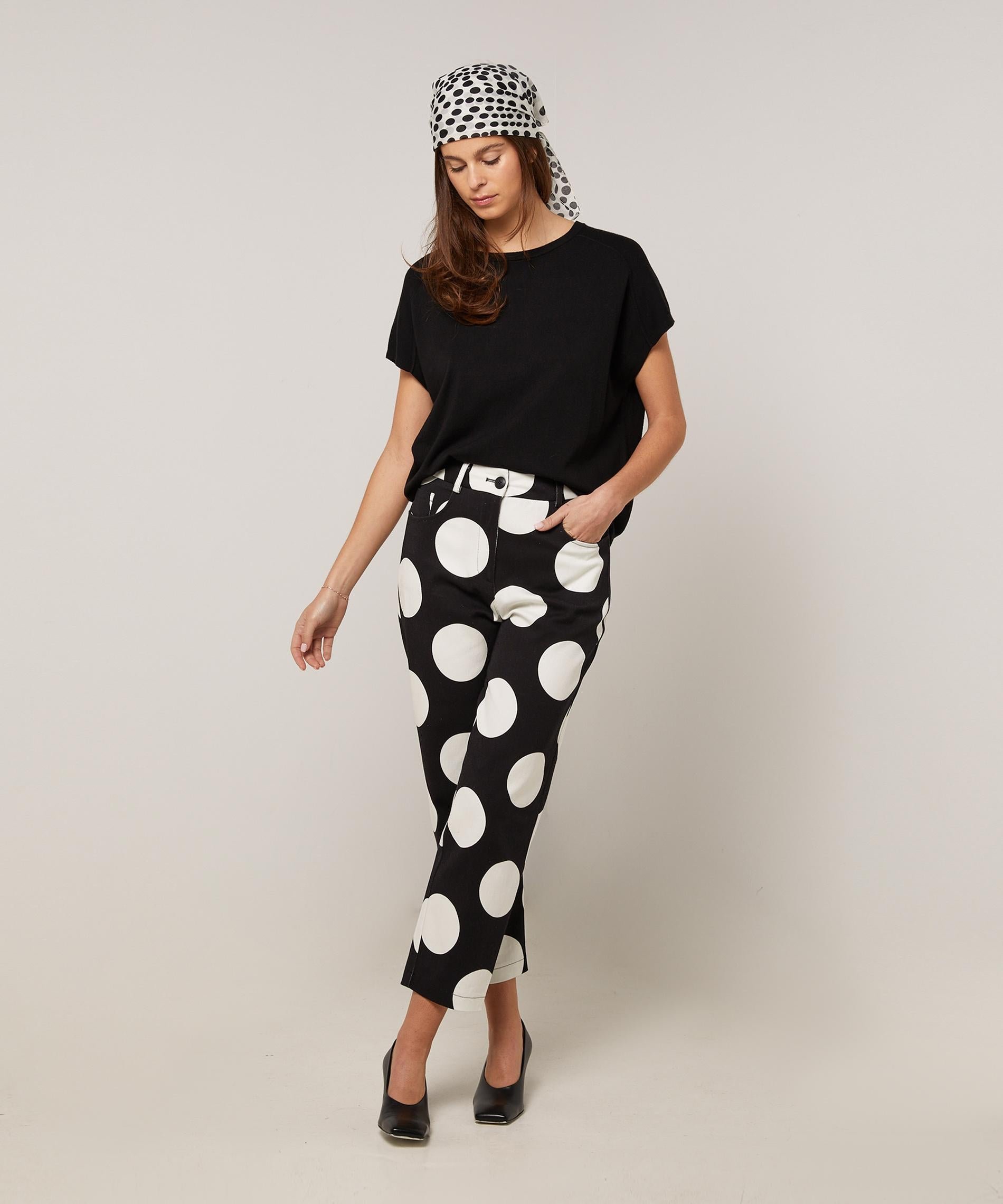Straight-leg trousers in printed canvas RODIER White
