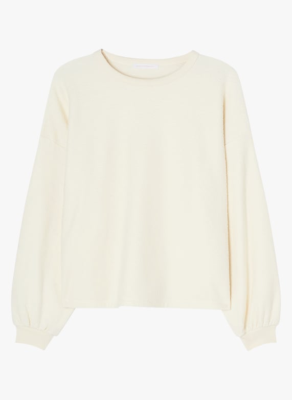 Sweat molletonné col rond en coton bio Bobypark Beige American