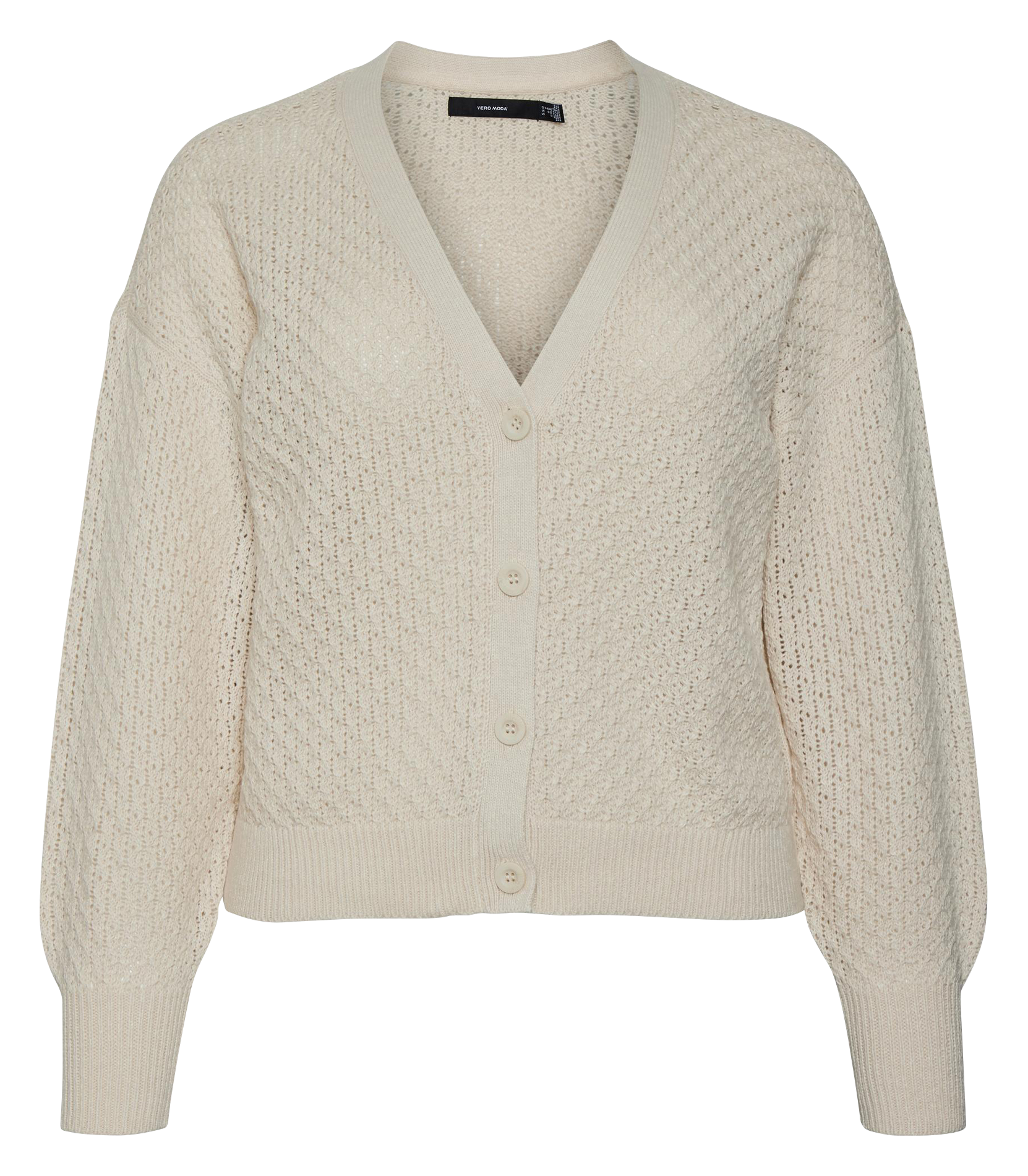 Cardigan en maille de coton bio mélangé  VERO MODA CURVE Beige