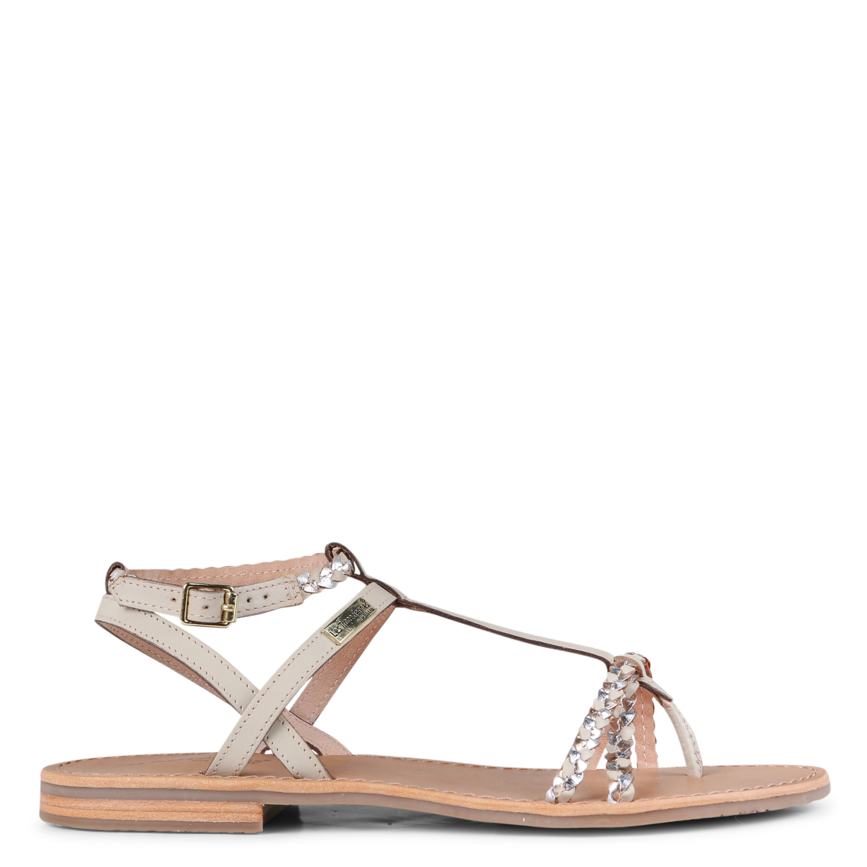 Mixed leather flat sandals LES TROPEZIENNES PAR M.BELARBI Golden