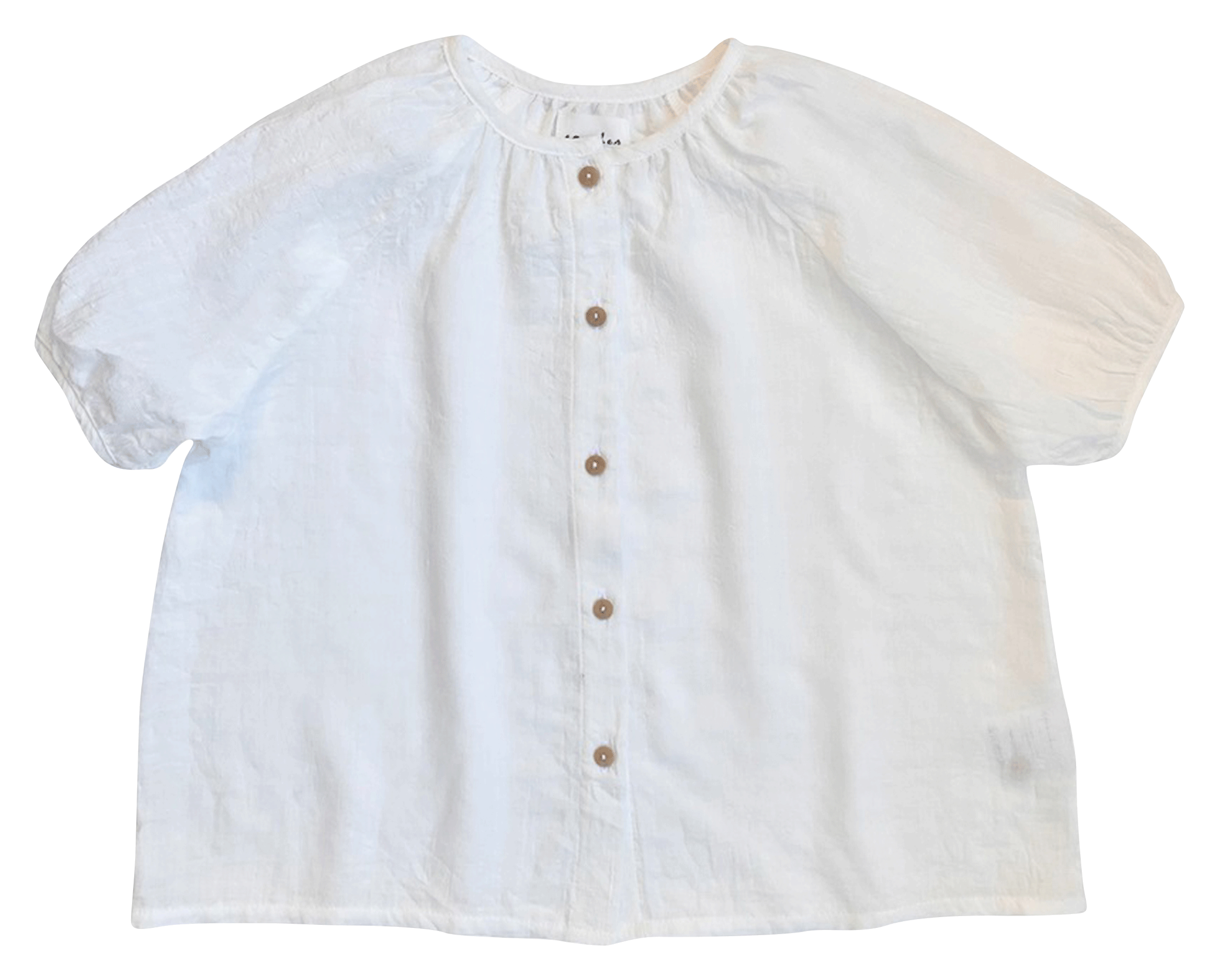 Round-neck cotton blouse APACHES COLLECTIONS White
