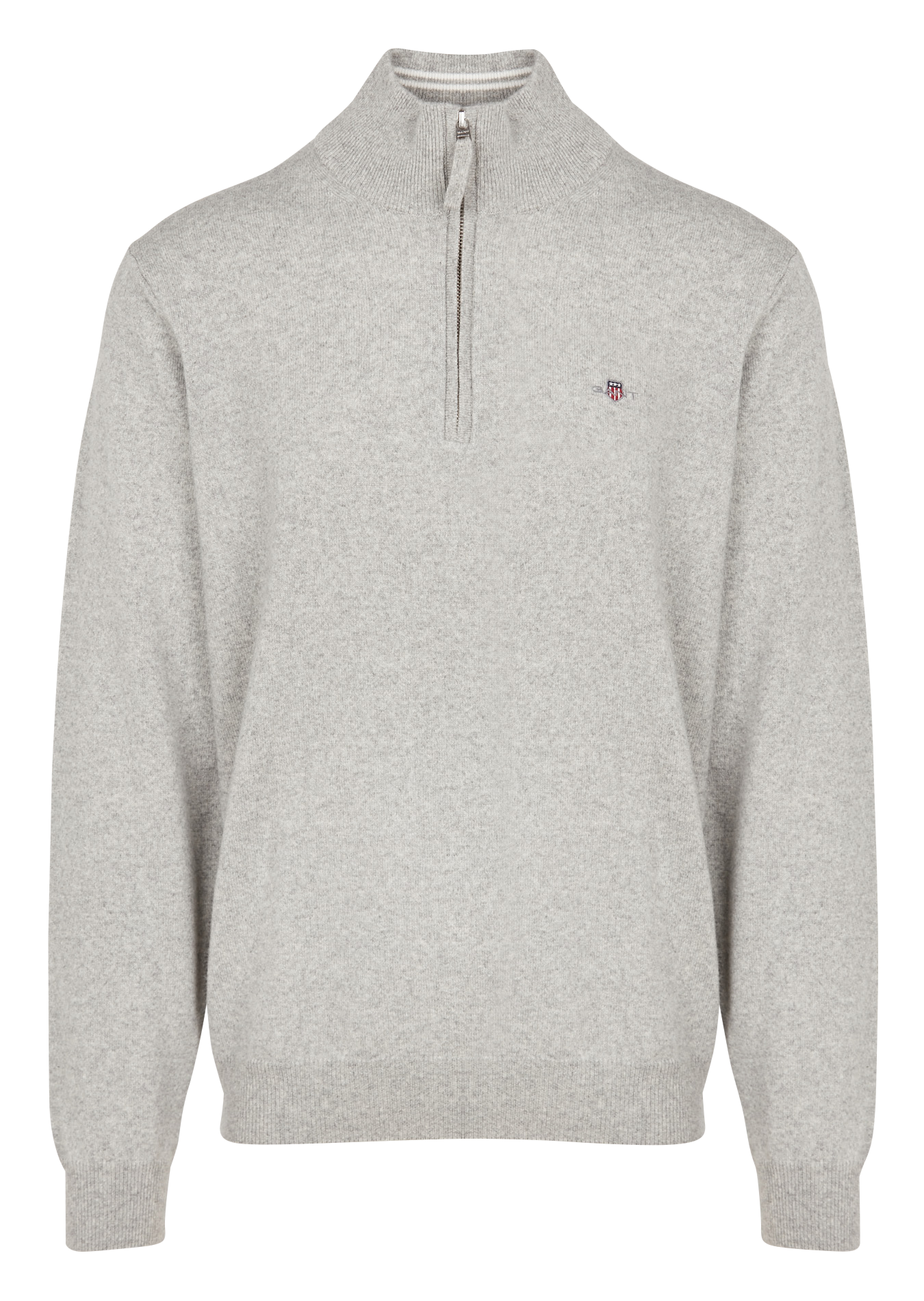 Zip-up high-neck wool jumper GANT Grey
