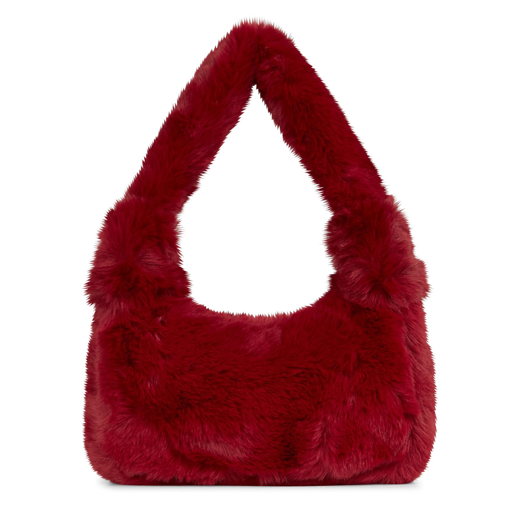 MABULA Blue Faux Fur Top Handle Purse with Big Metal Chain Half Moon Design  Women Clutch Evening Bag Winter Small Phone Handbag | Barrettes Clutch