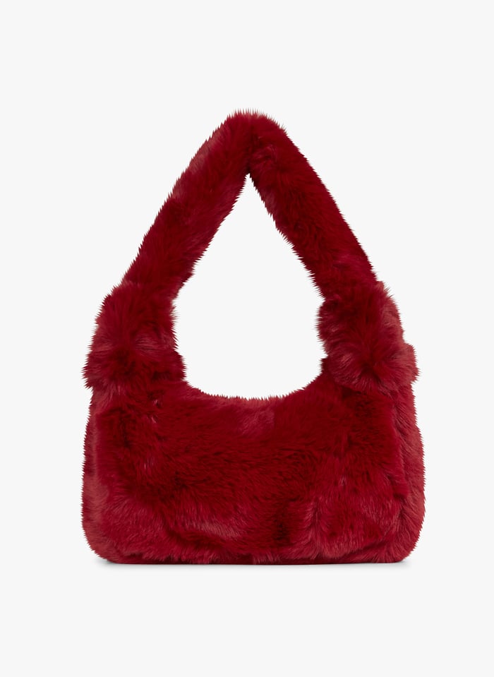 Red Synthetic fur bag