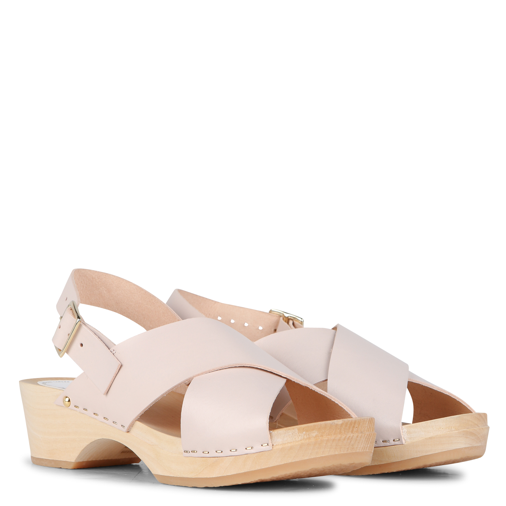 Leren sandalen met middelhoge hak SABOTS YOUYOU Roze