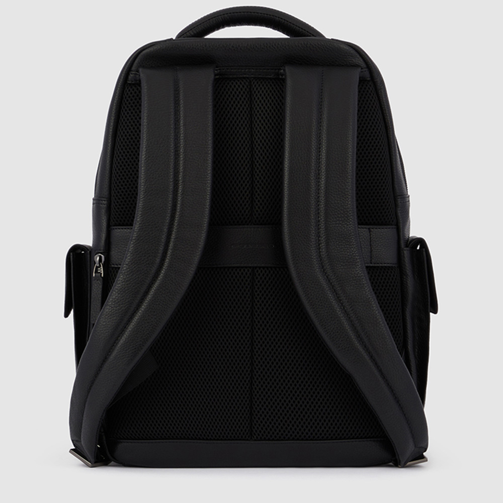 Leather backpack PIQUADRO Black