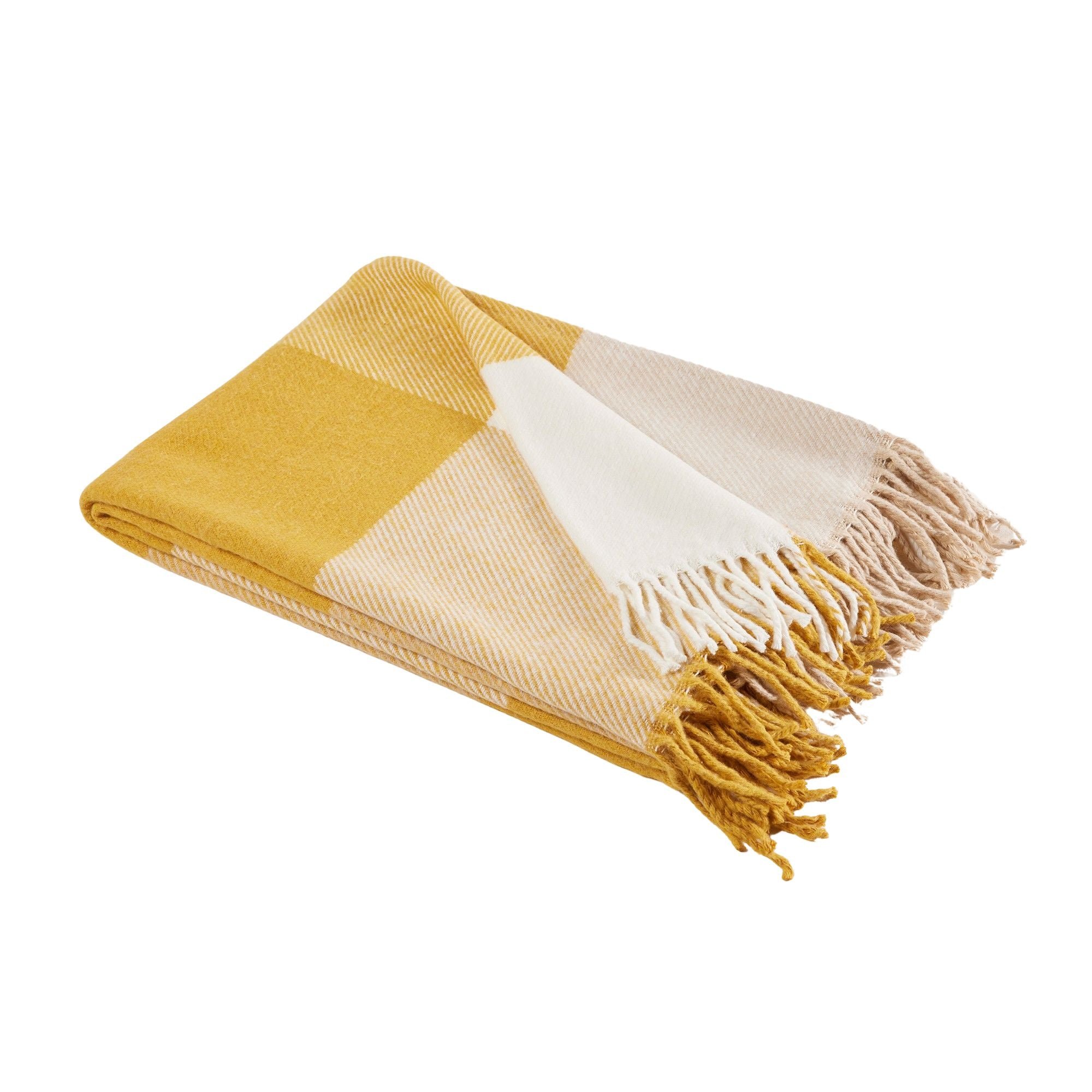 LIVIA - Cotton throw MADURA Yellow