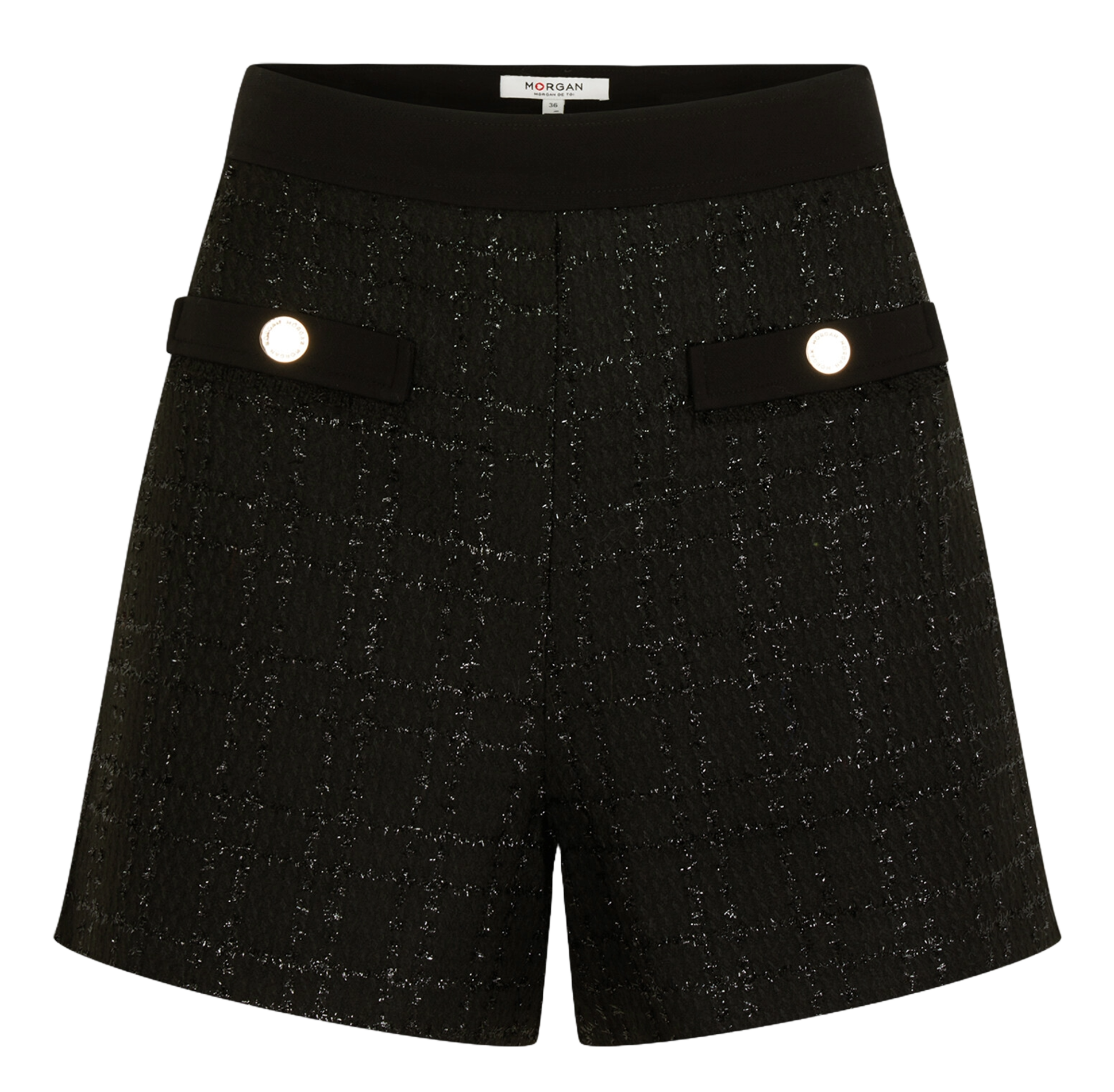 Straight-leg tweed shorts MORGAN Black