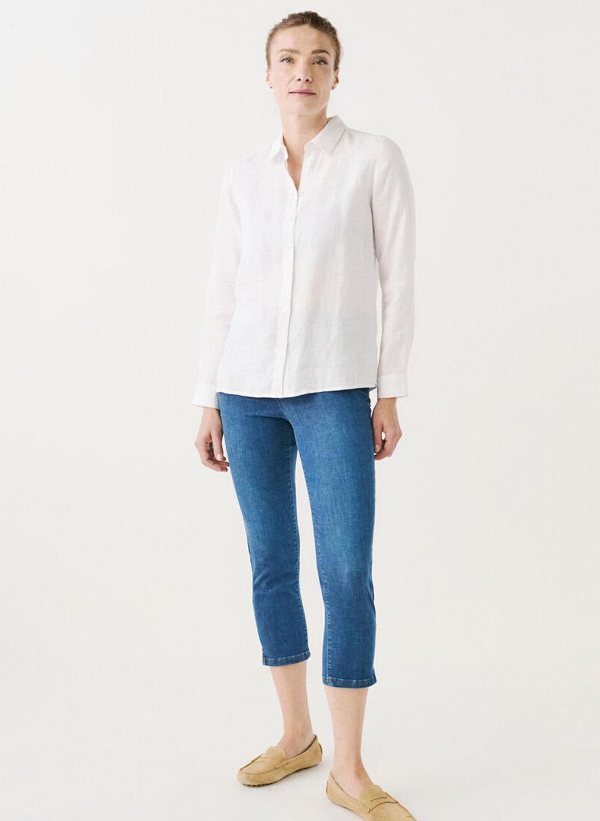 Linnen blouse CAROLL Wit