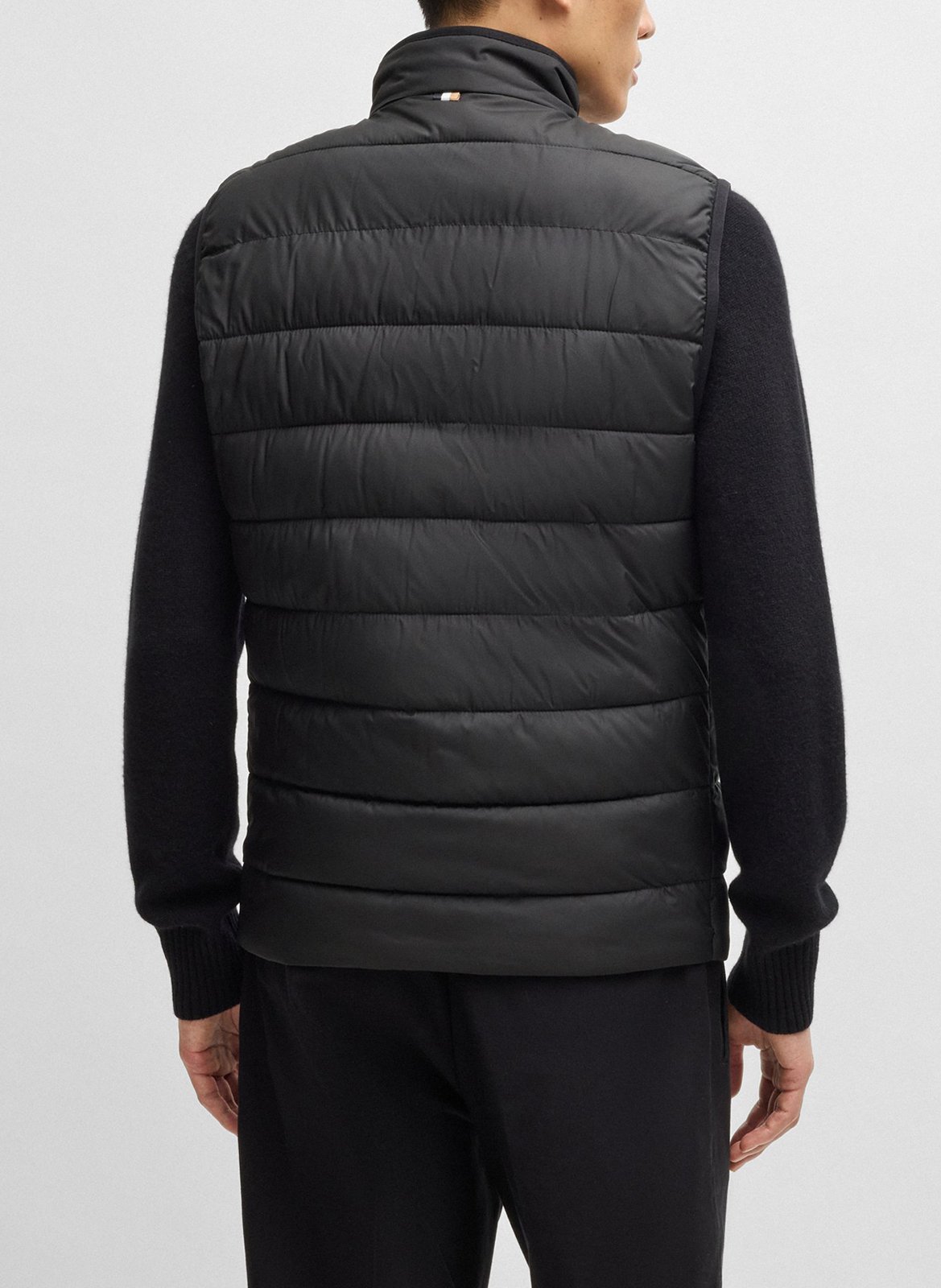 Straight sleeveless down jacket BOSS Black