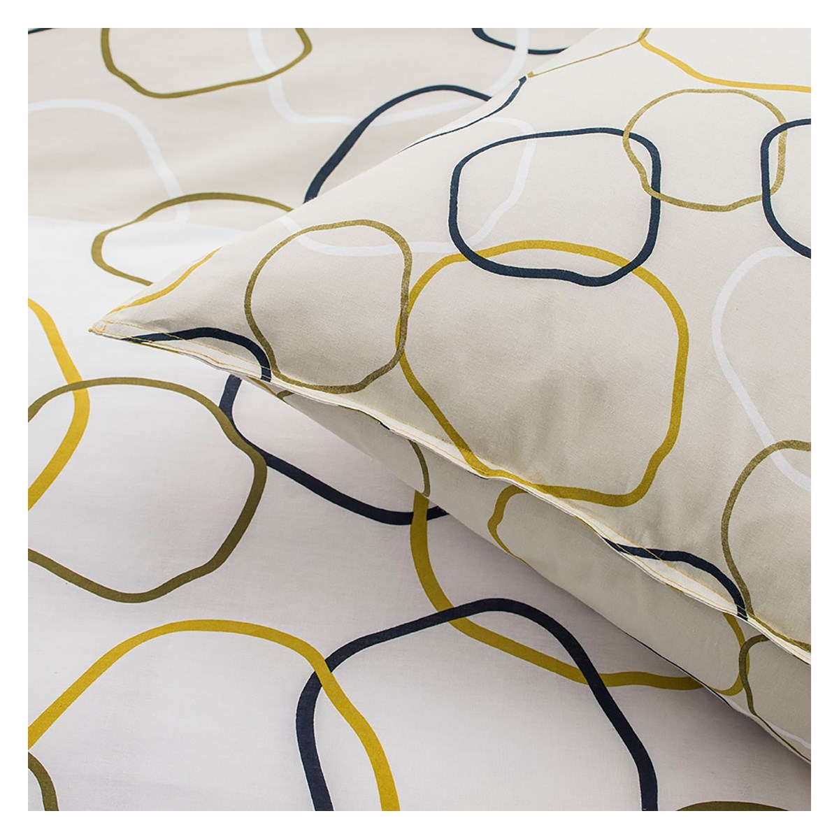 Printed cotton bedding set TODAY LINGE DE MAISON Beige