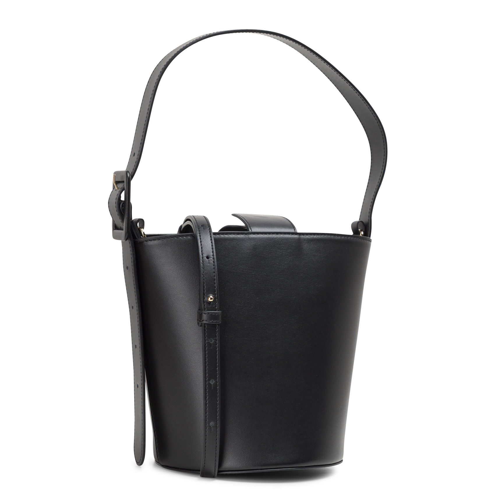 Einfarbige Handtasche aus Leder SAISON 1865 Schwarz