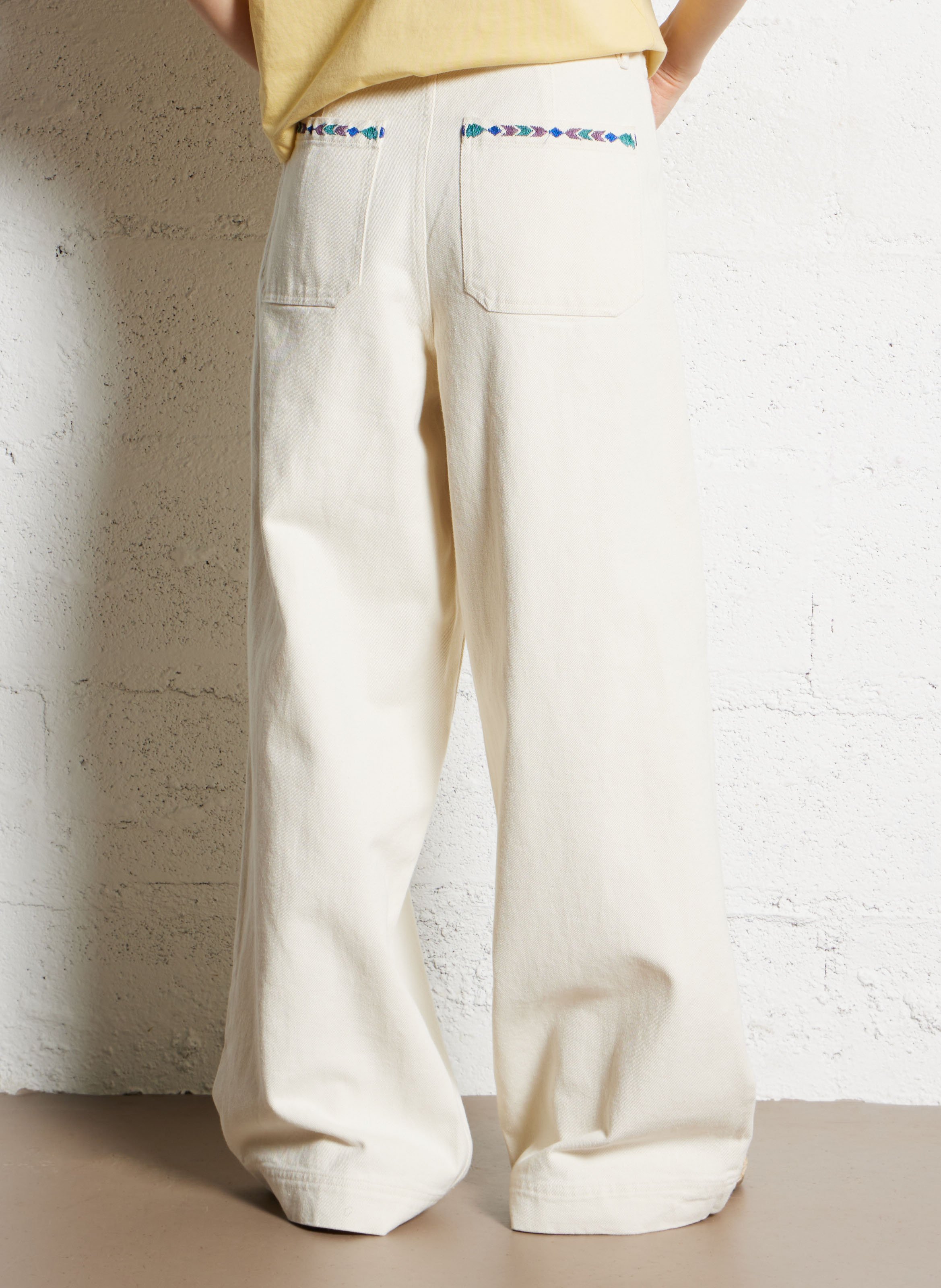 Jean large en coton LOLLYS LAUNDRY Beige