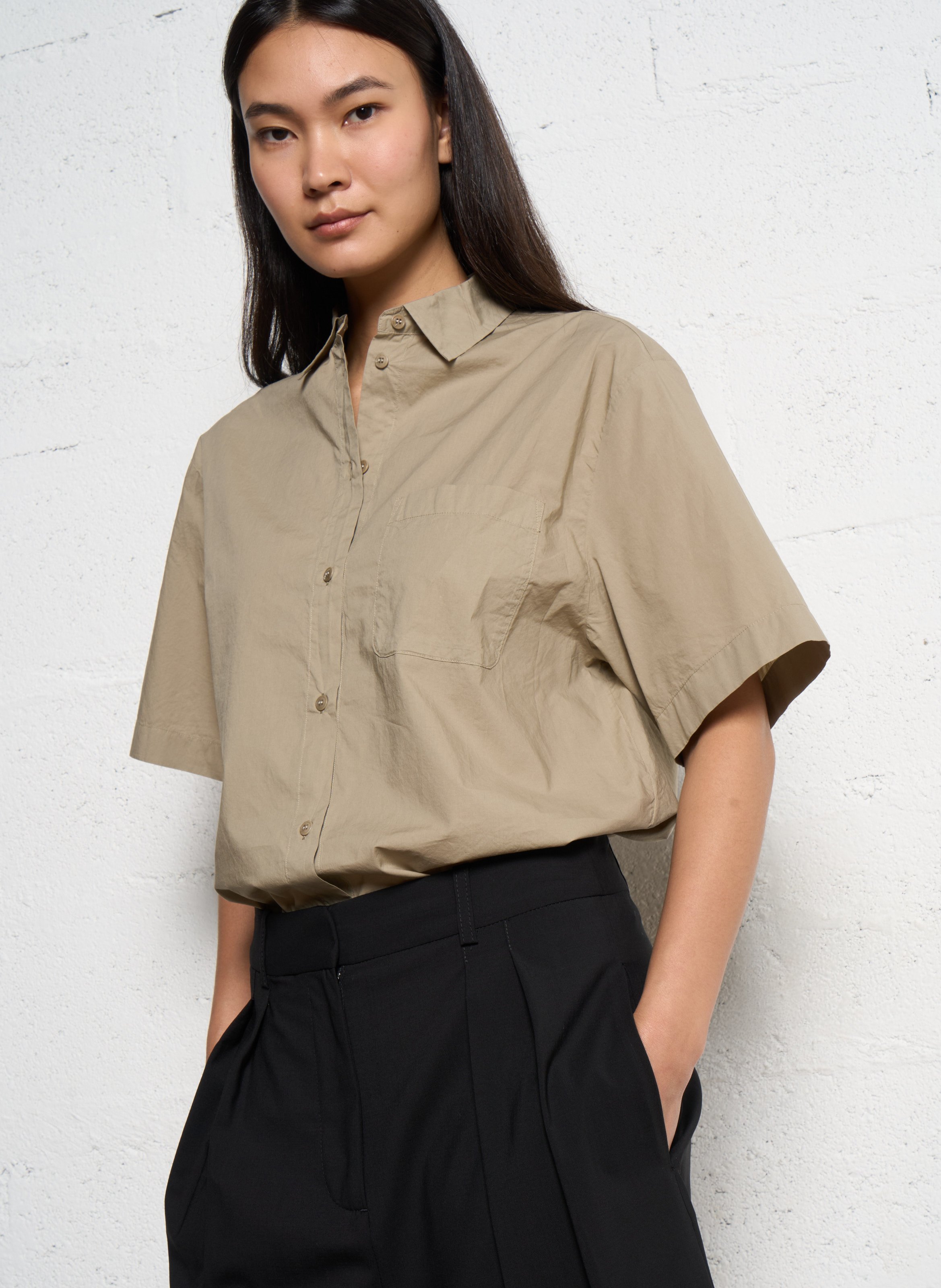 Organic cotton shirt with classic collar MASSCOB Grey