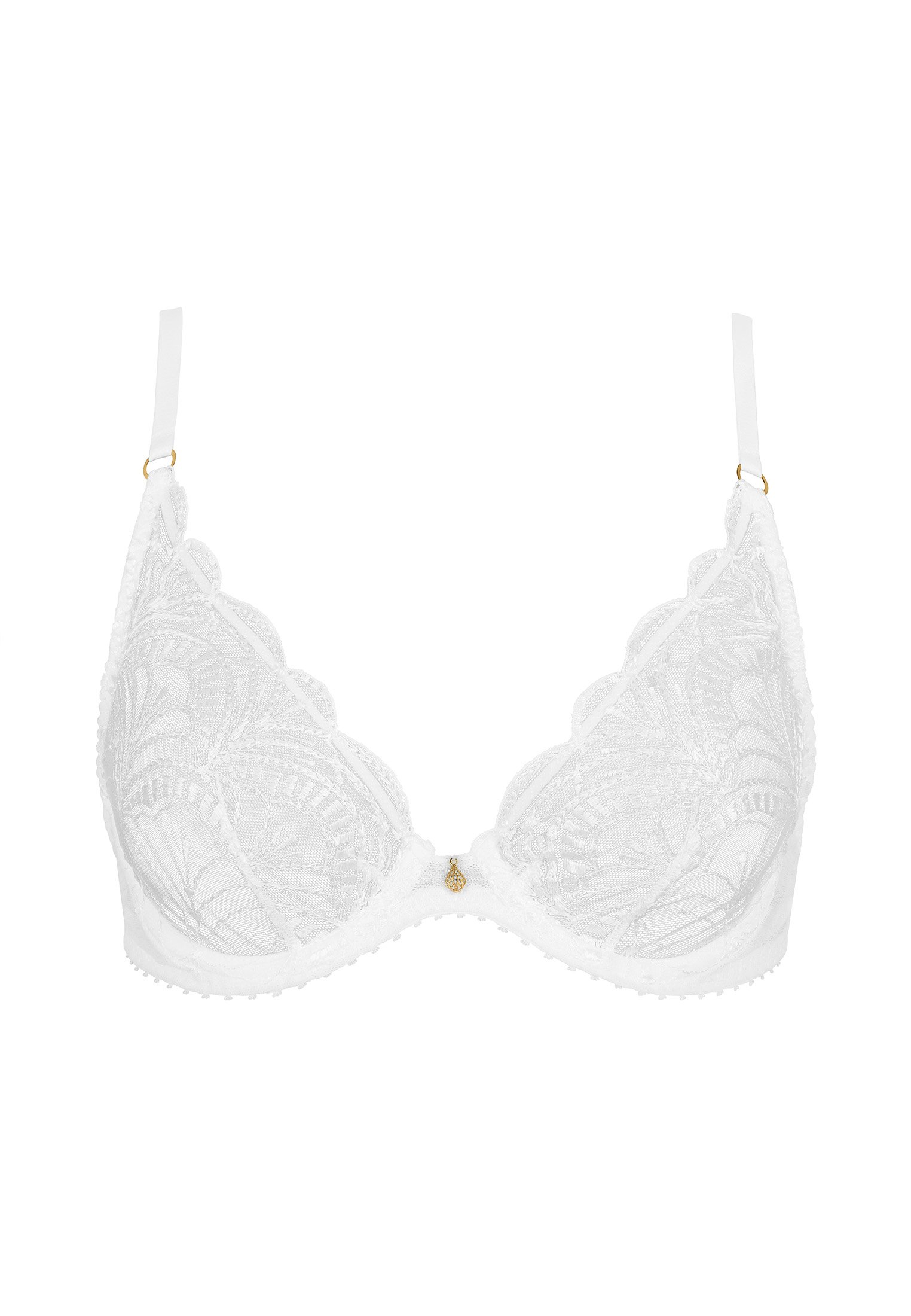 A la Folie kohl black underwired triangle bra AUBADE White