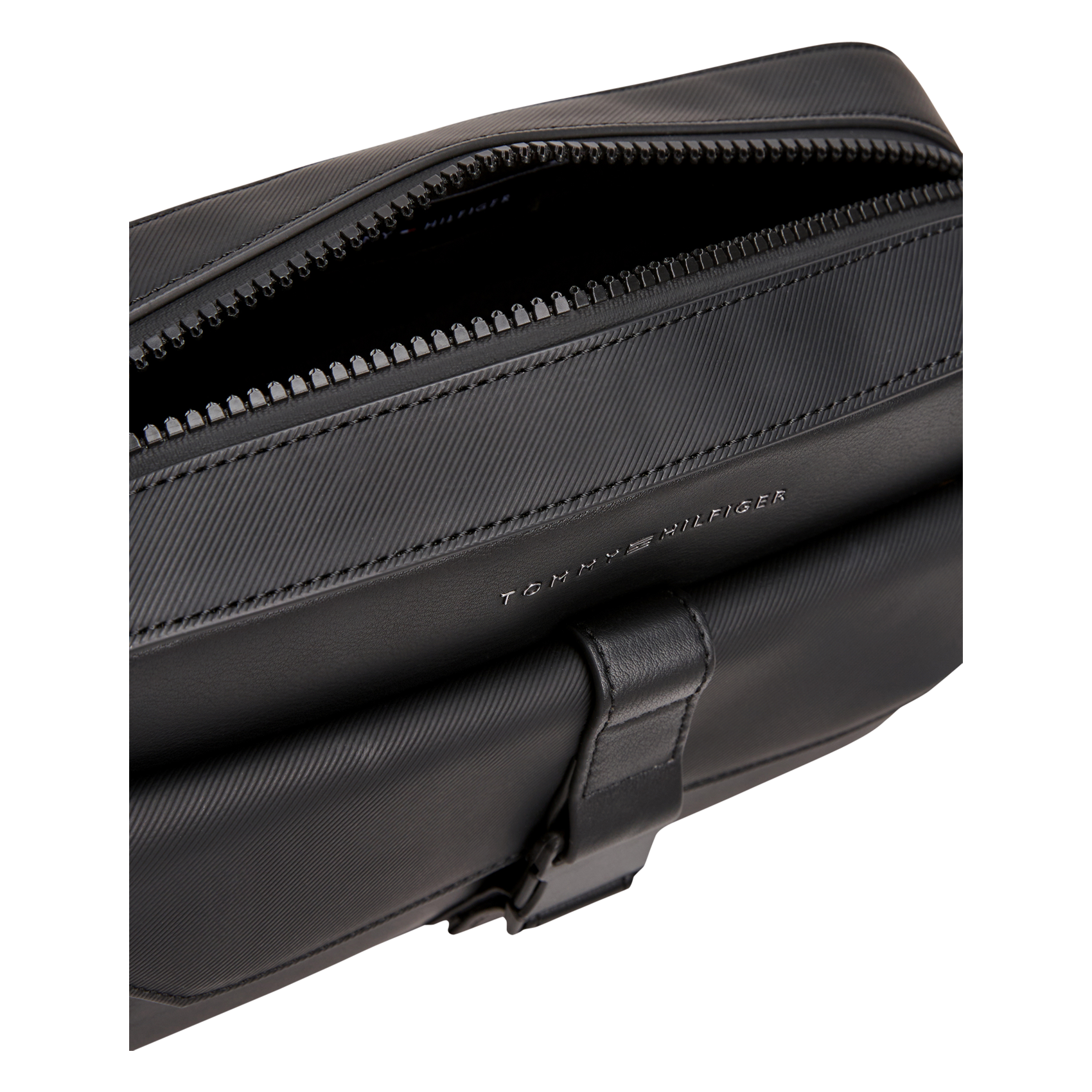 Sac bandoulière avec rabat uni TOMMY HILFIGER Noir