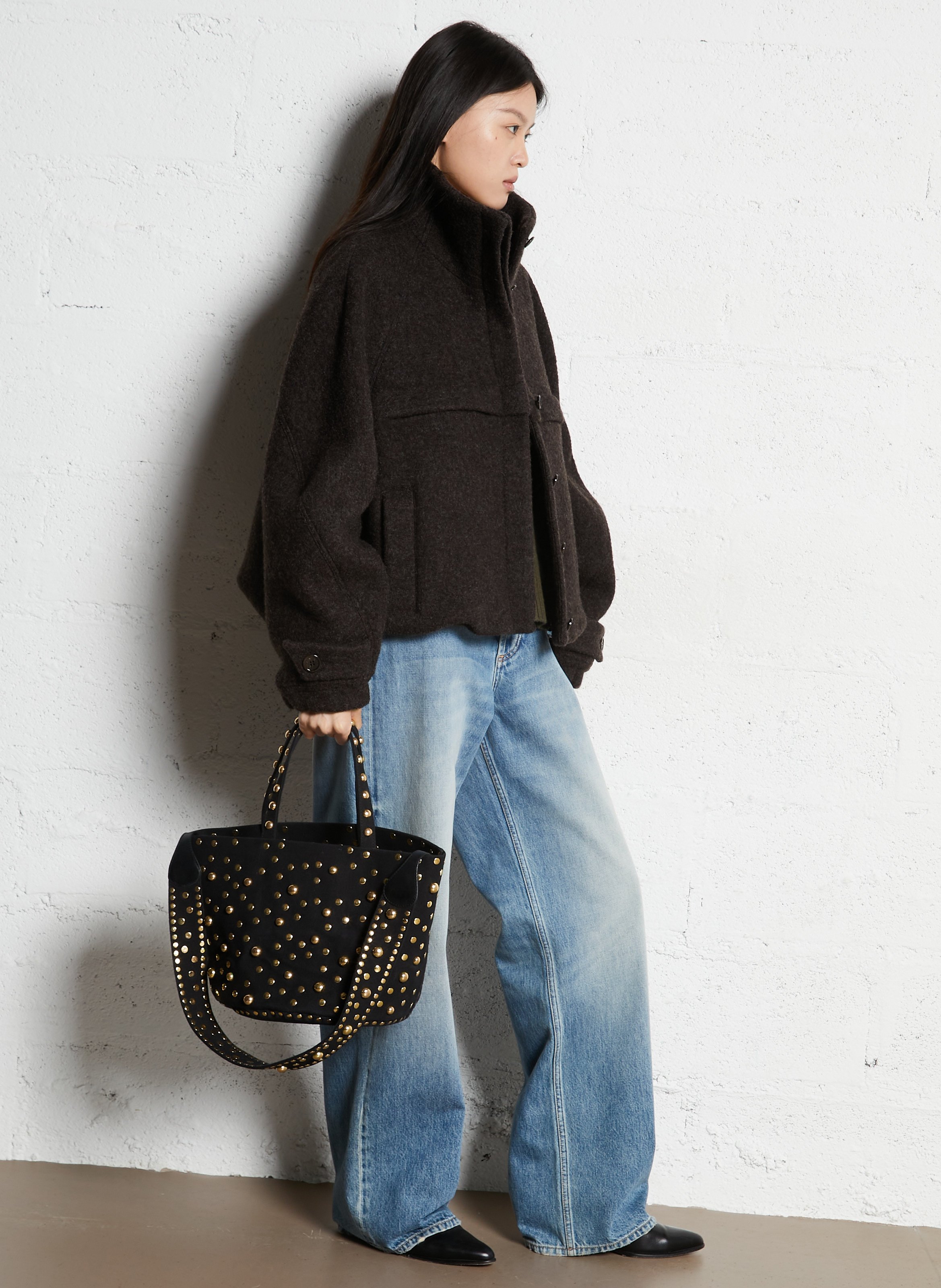 Schultertasche aus Baumwolle LAURENCE BRAS Schwarz