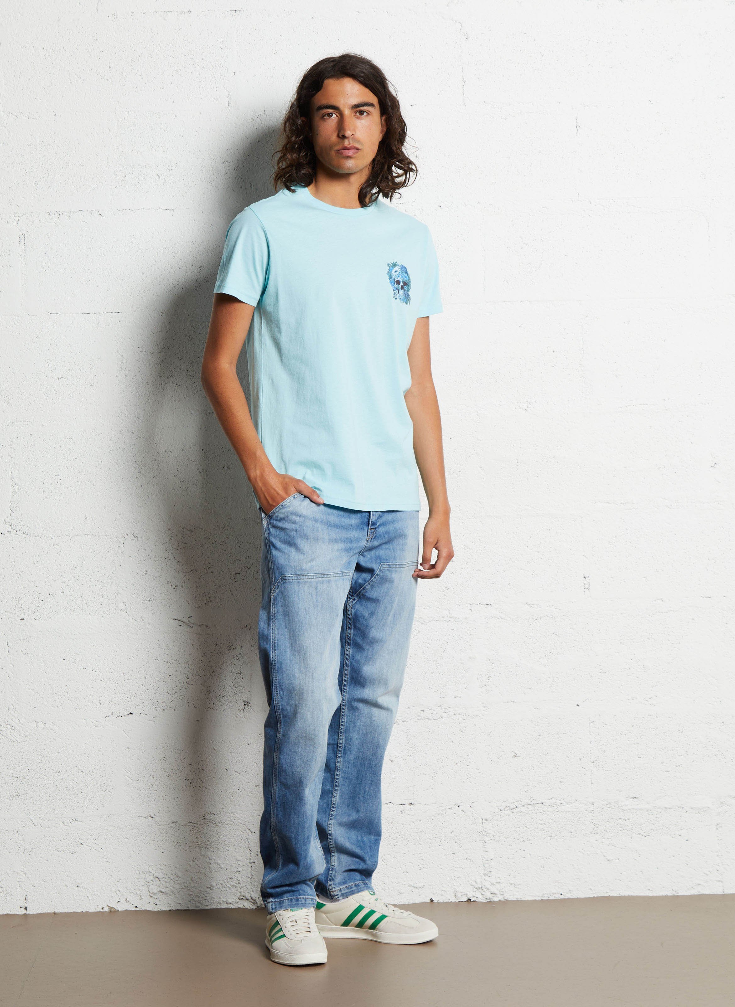 Cotton-blend straight jeans LE TEMPS DES CERISES Blue