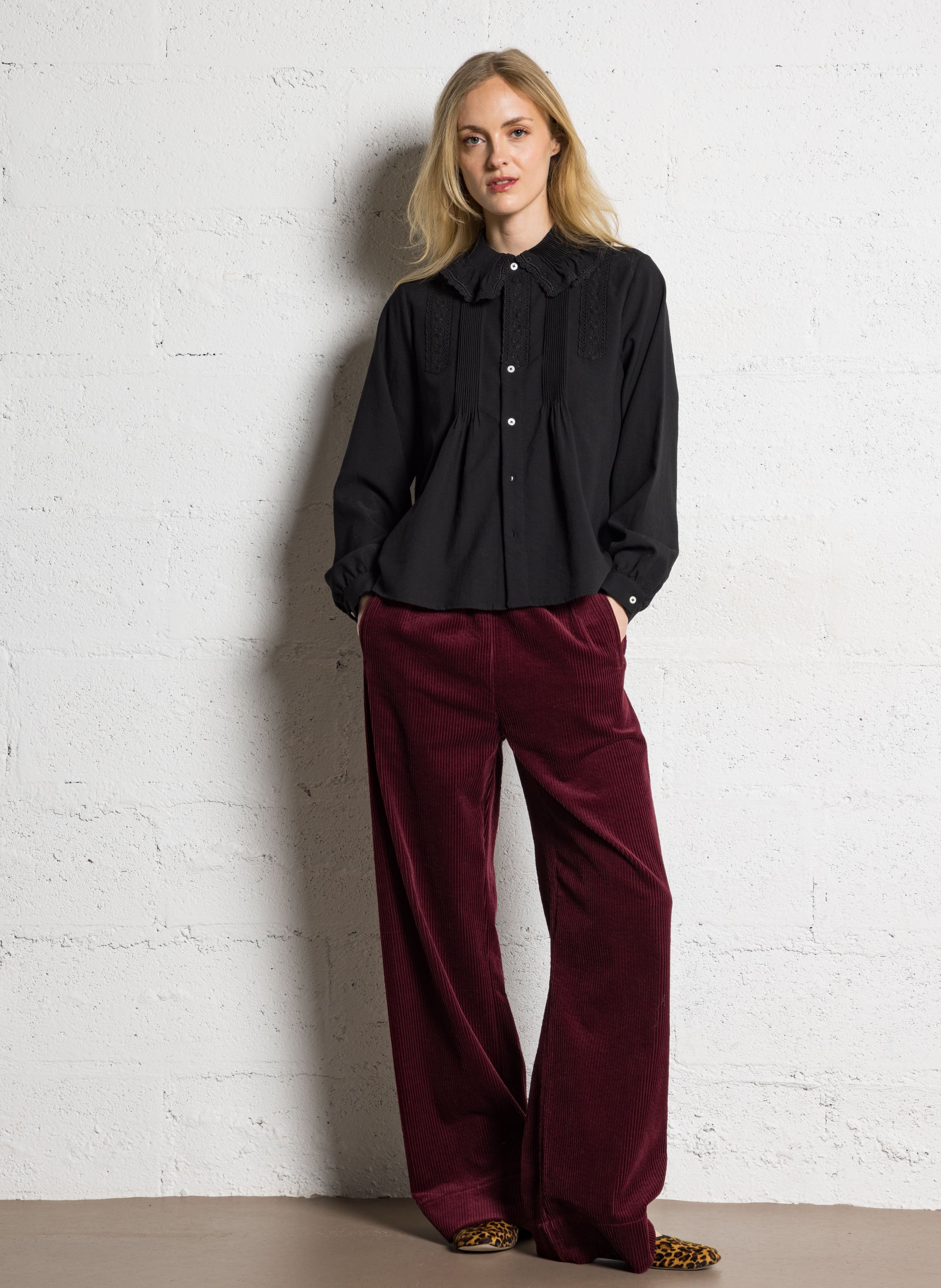 Oversize besticktes Hemd JC SOPHIE Schwarz