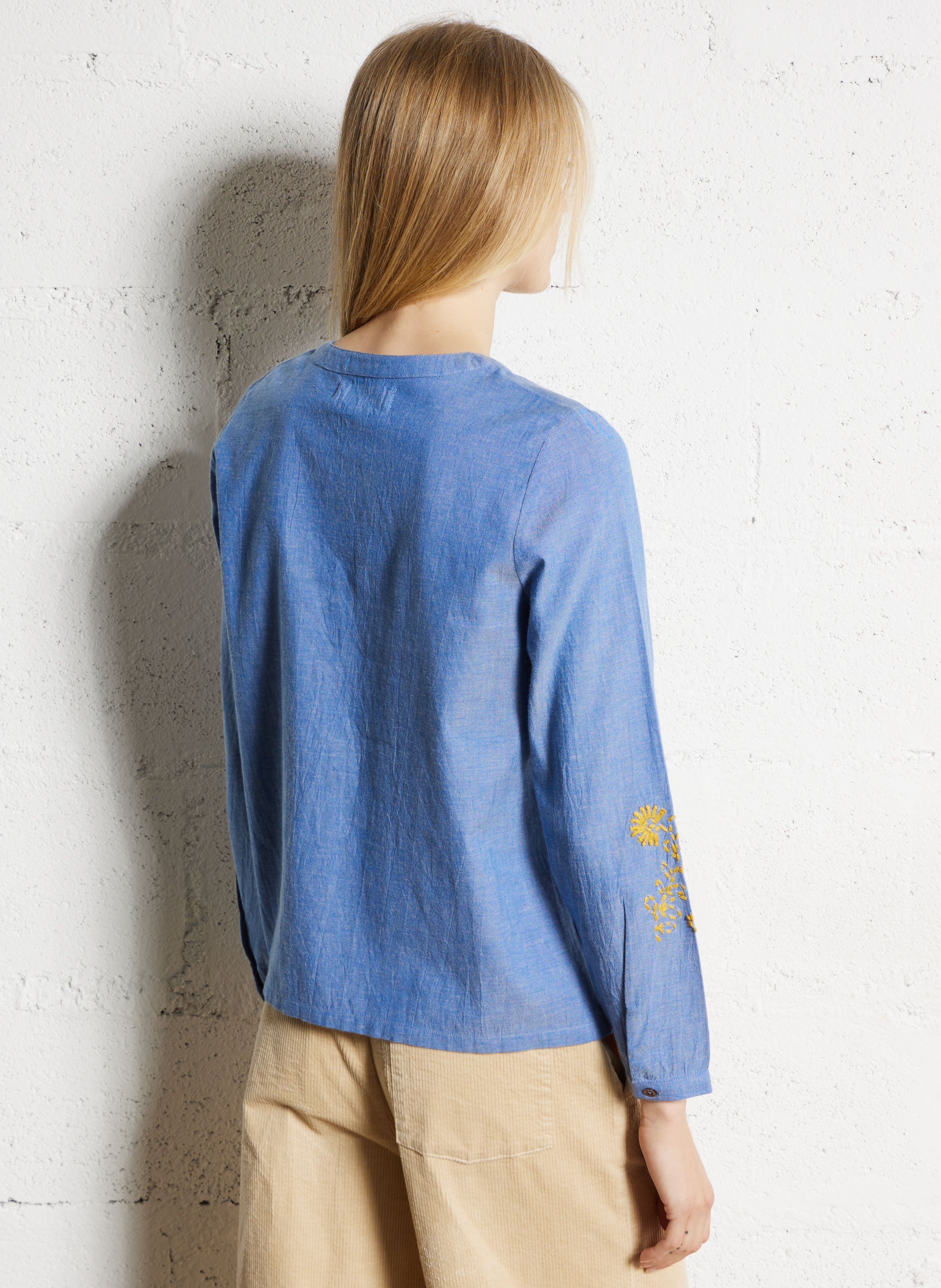 Straight cotton blouse Blue