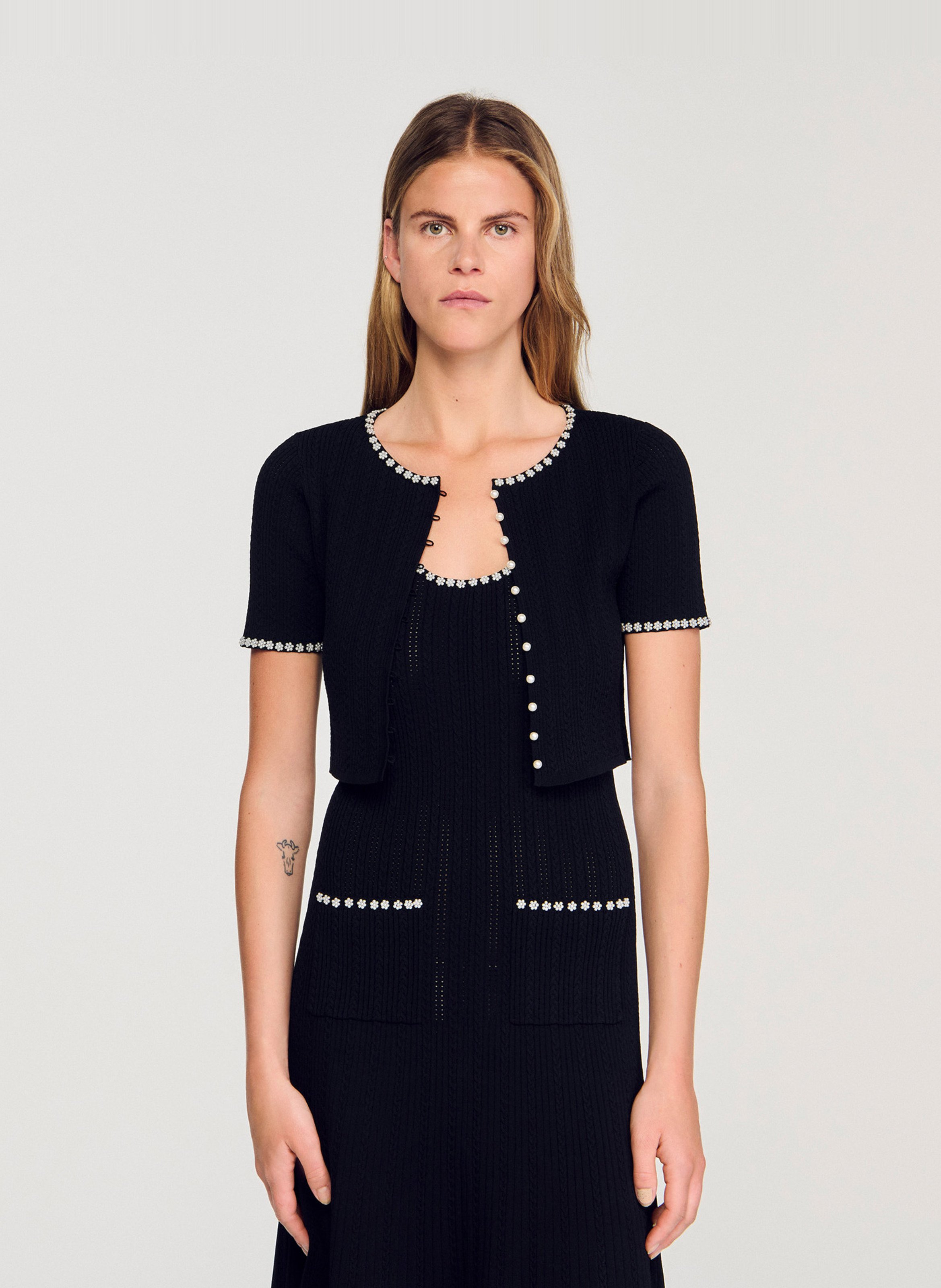 Gilet col rond  SANDRO Noir