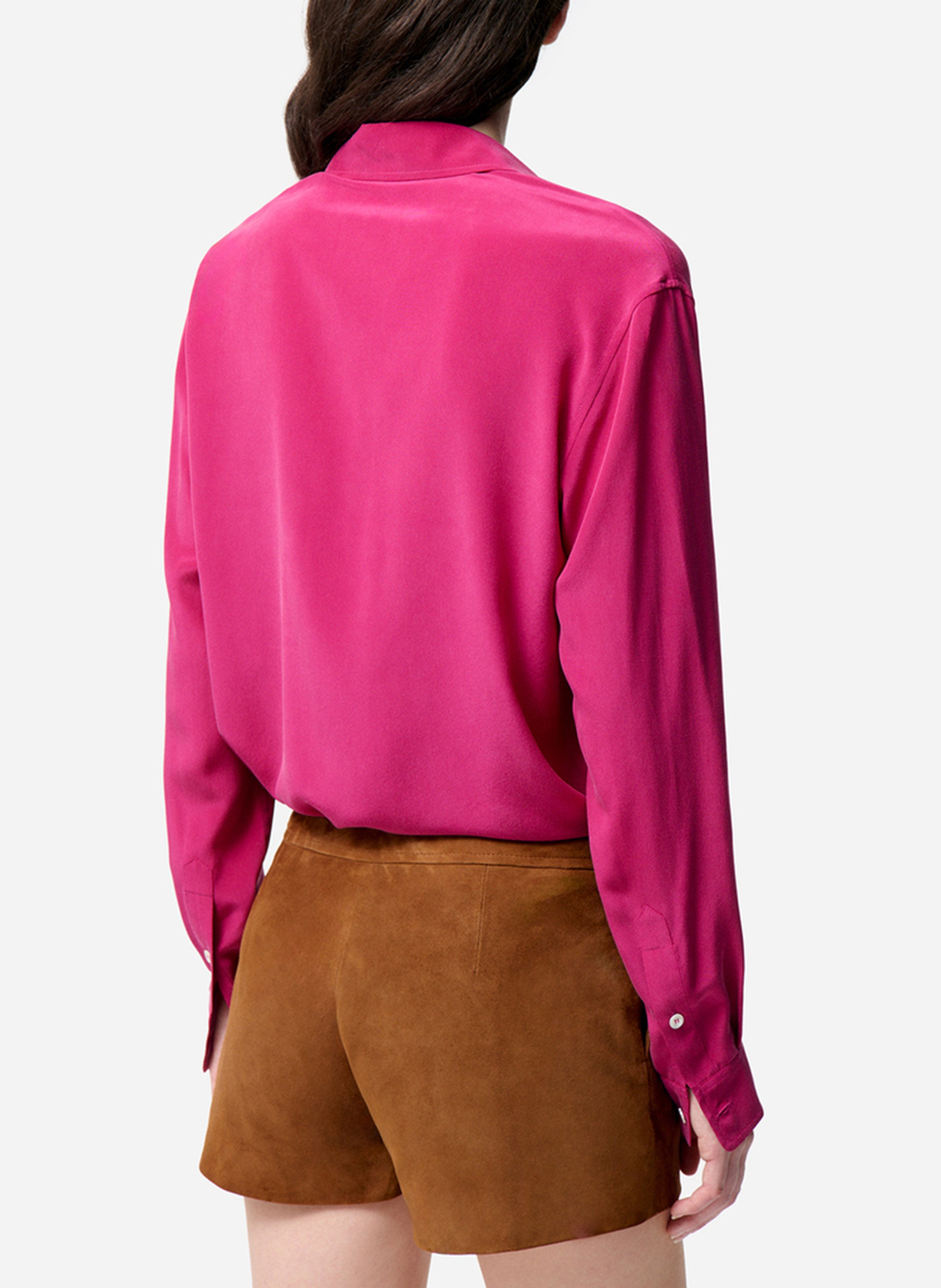 Fluid silk v-neck shirt VANESSA BRUNO Pink