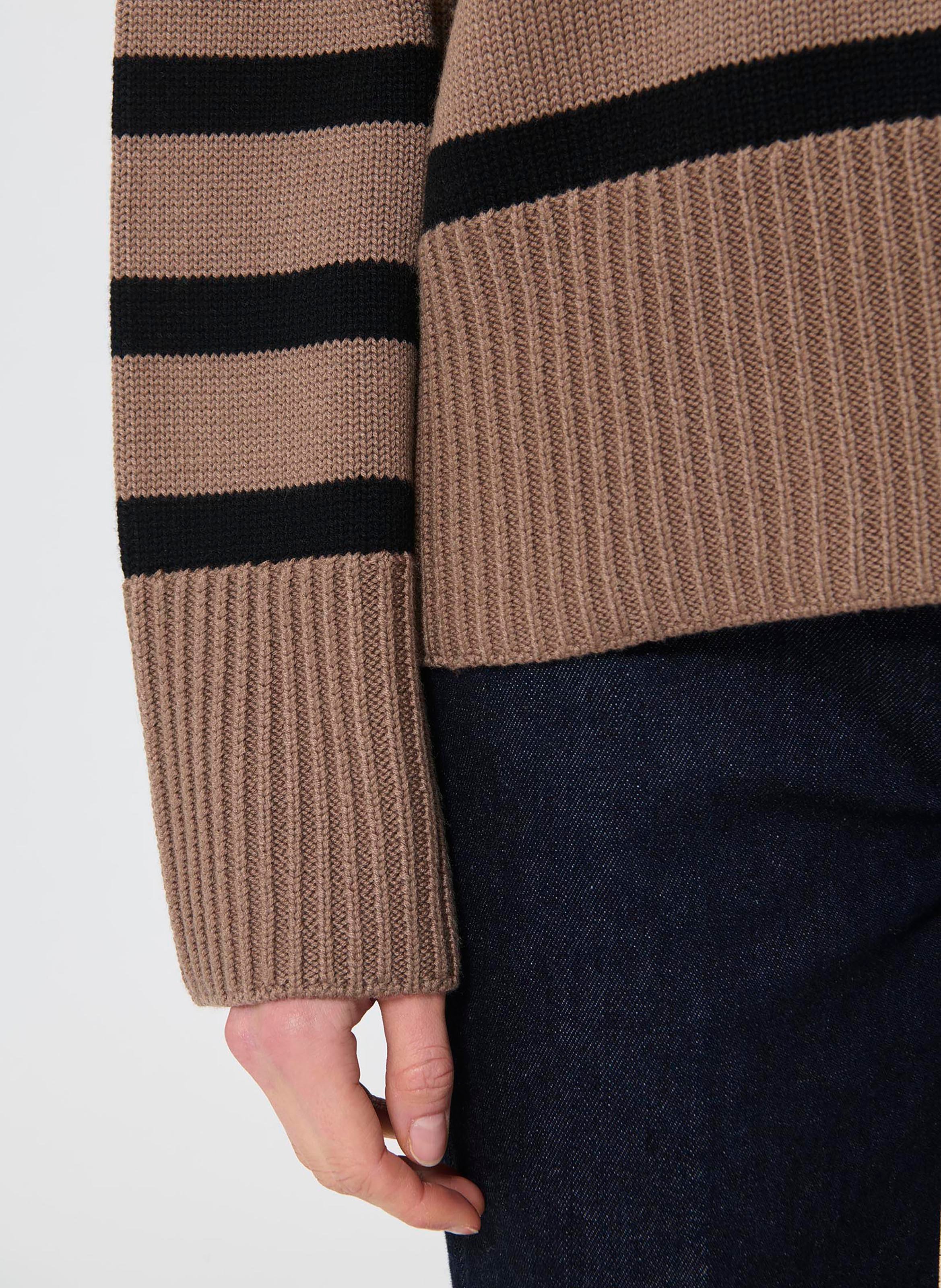 Pull col V  TARA JARMON Beige