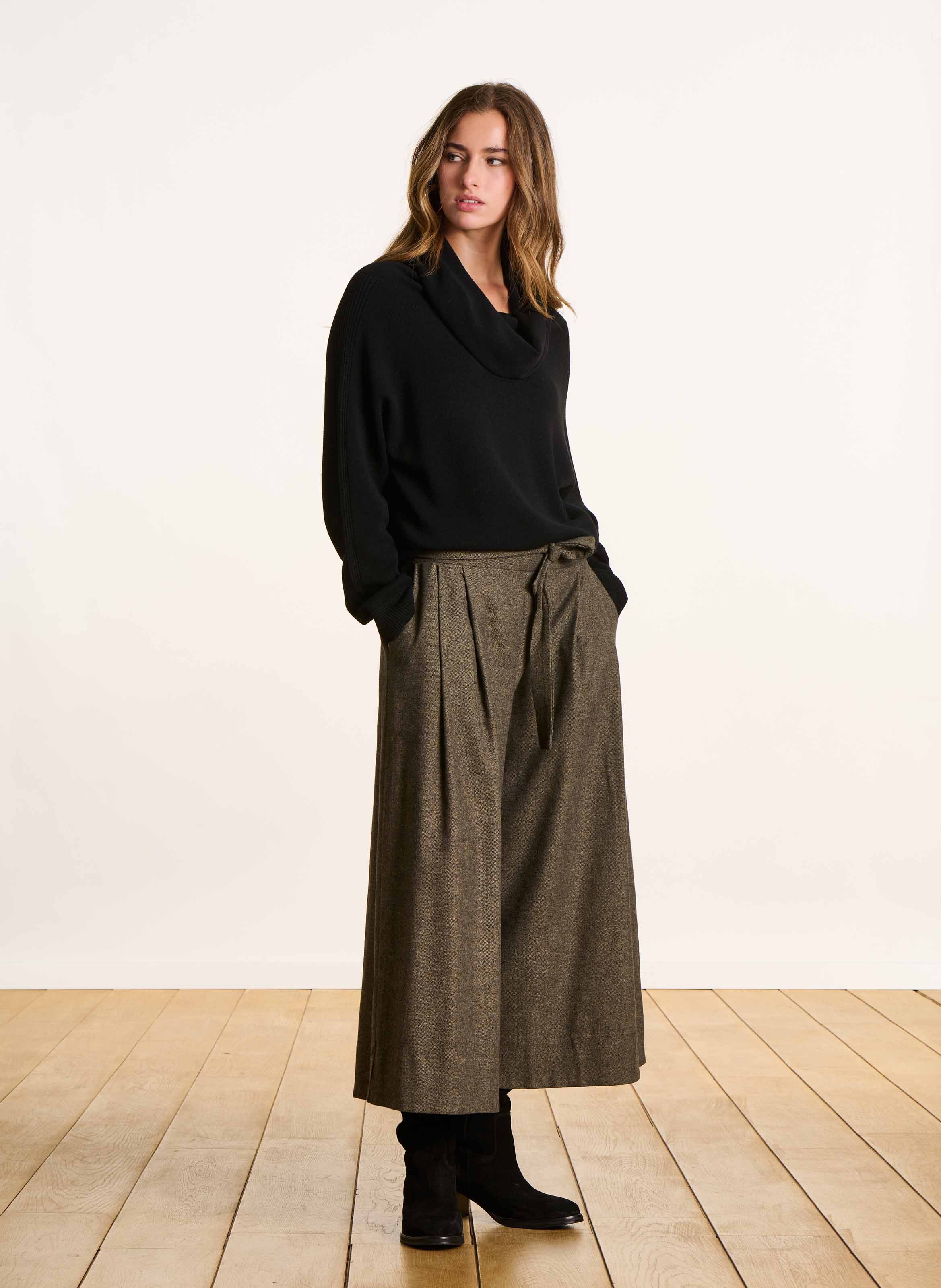 Cowl-neck sweater LA FEE MARABOUTEE Black