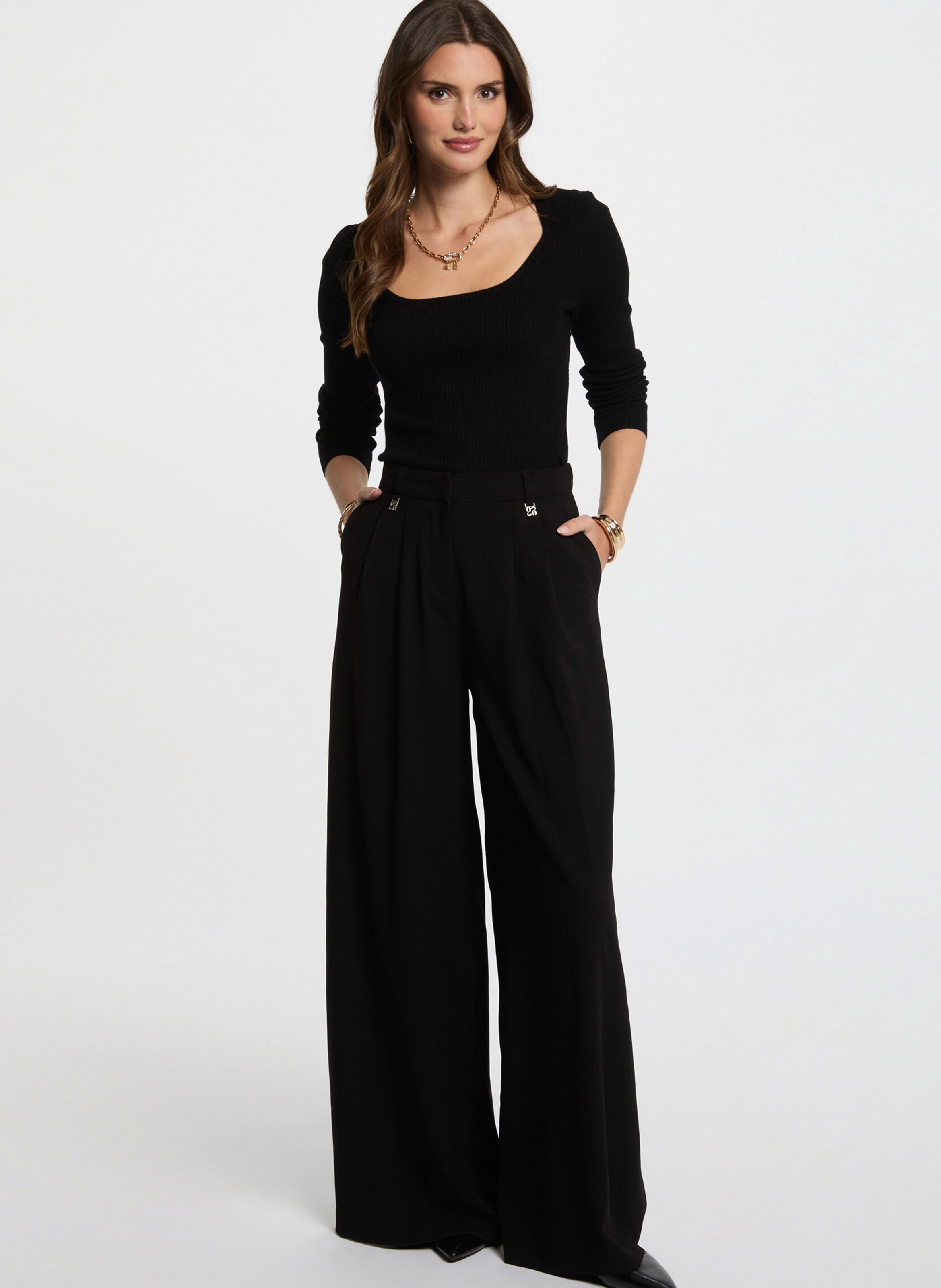 High-neck sweater MORGAN Black