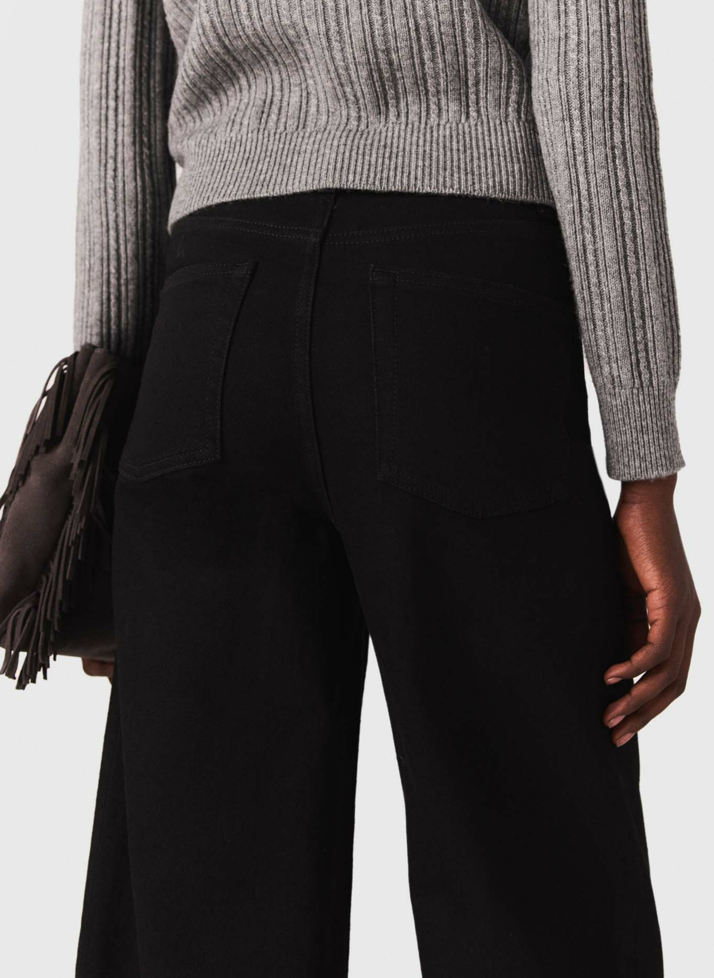 Wijde jeans - katoenblend MAJE Zwart