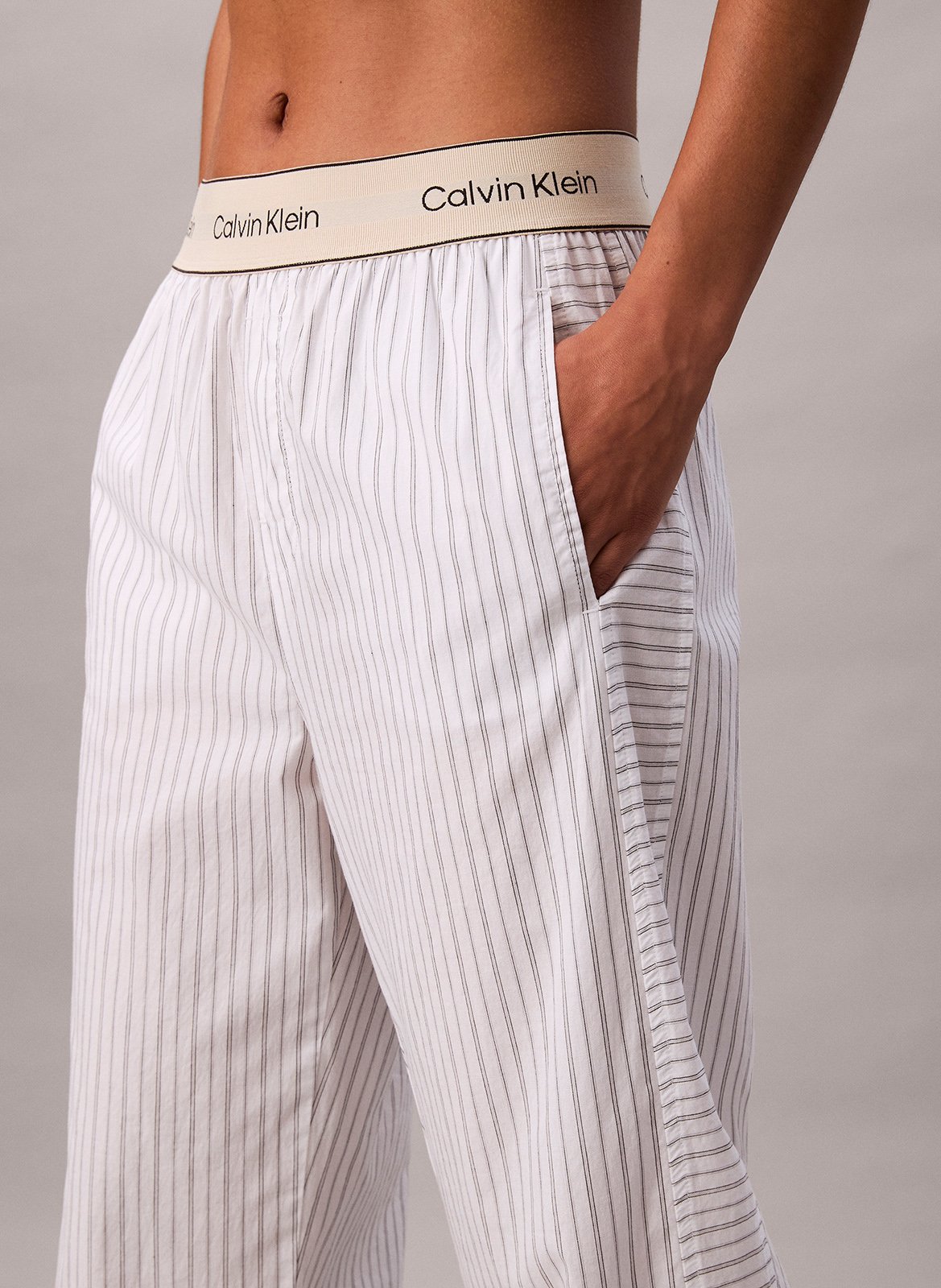 Pantalon droit à rayures CALVIN KLEIN UNDERWEAR Blanc