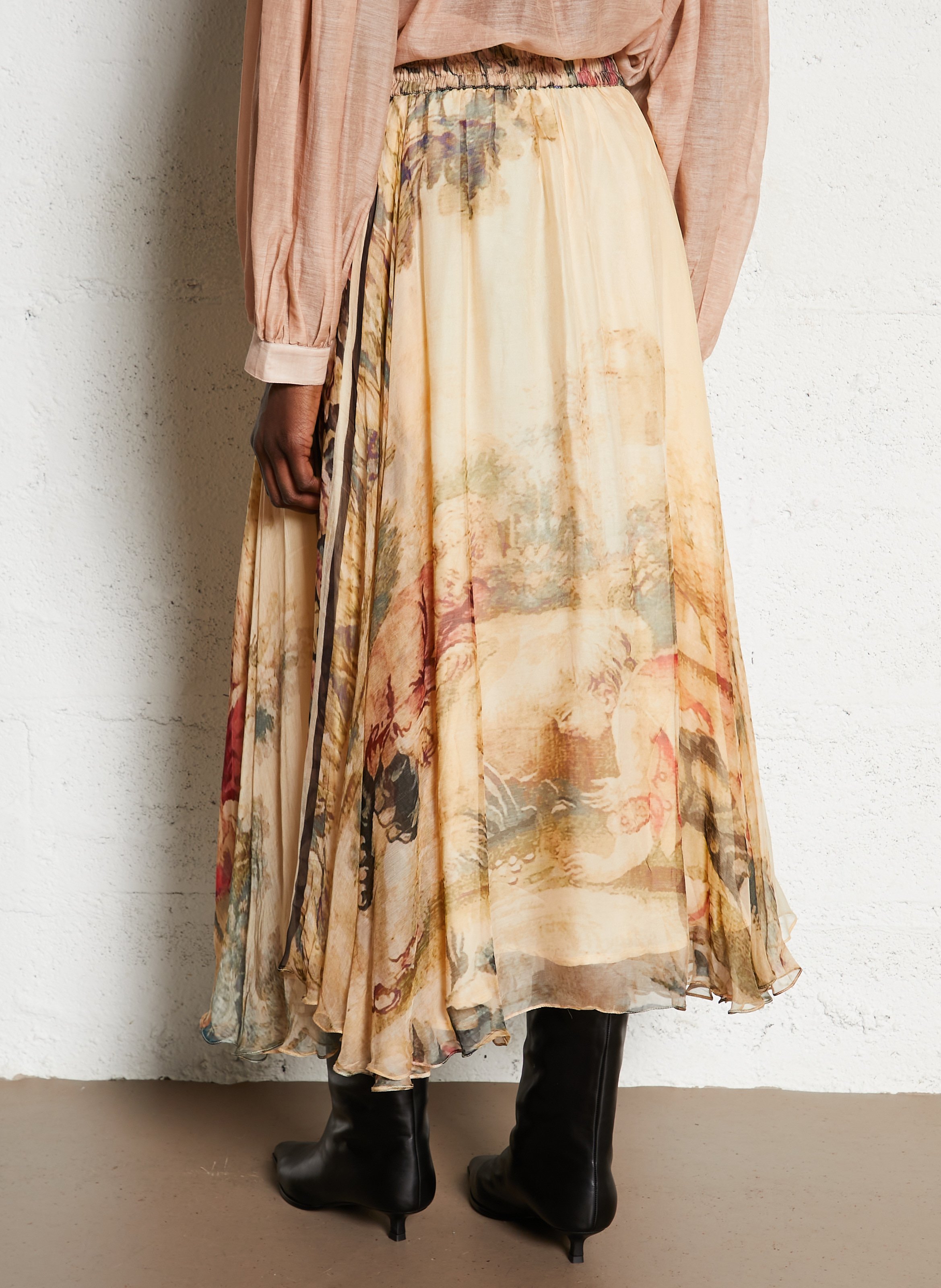 Jupe midi évasée imprimée MES DEMOISELLES Multicolore