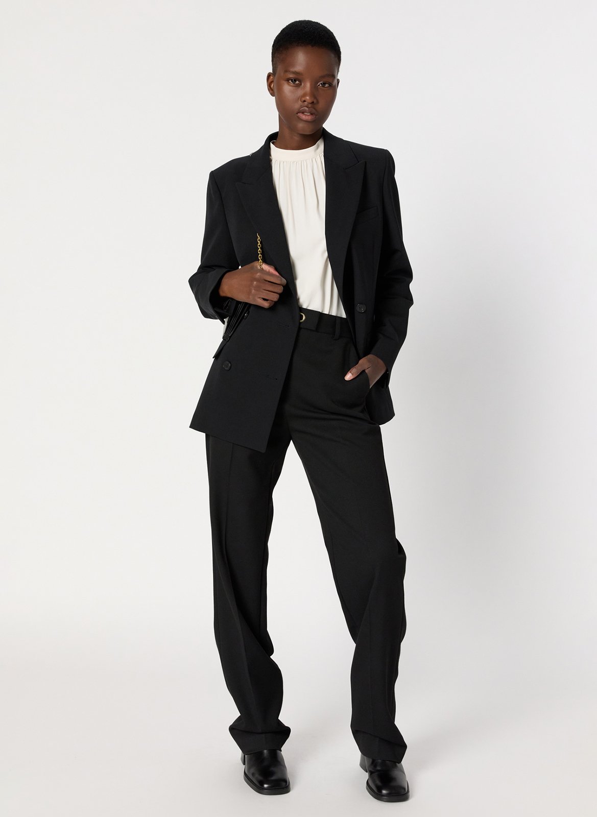 Cotton-blend cardigan with tailored collar GERARD DAREL Black