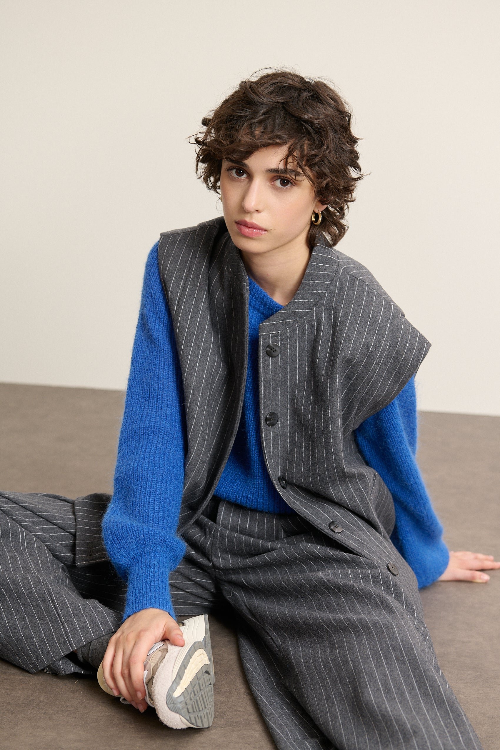 Striped sleeveless jacket GARANCE PARIS Grey