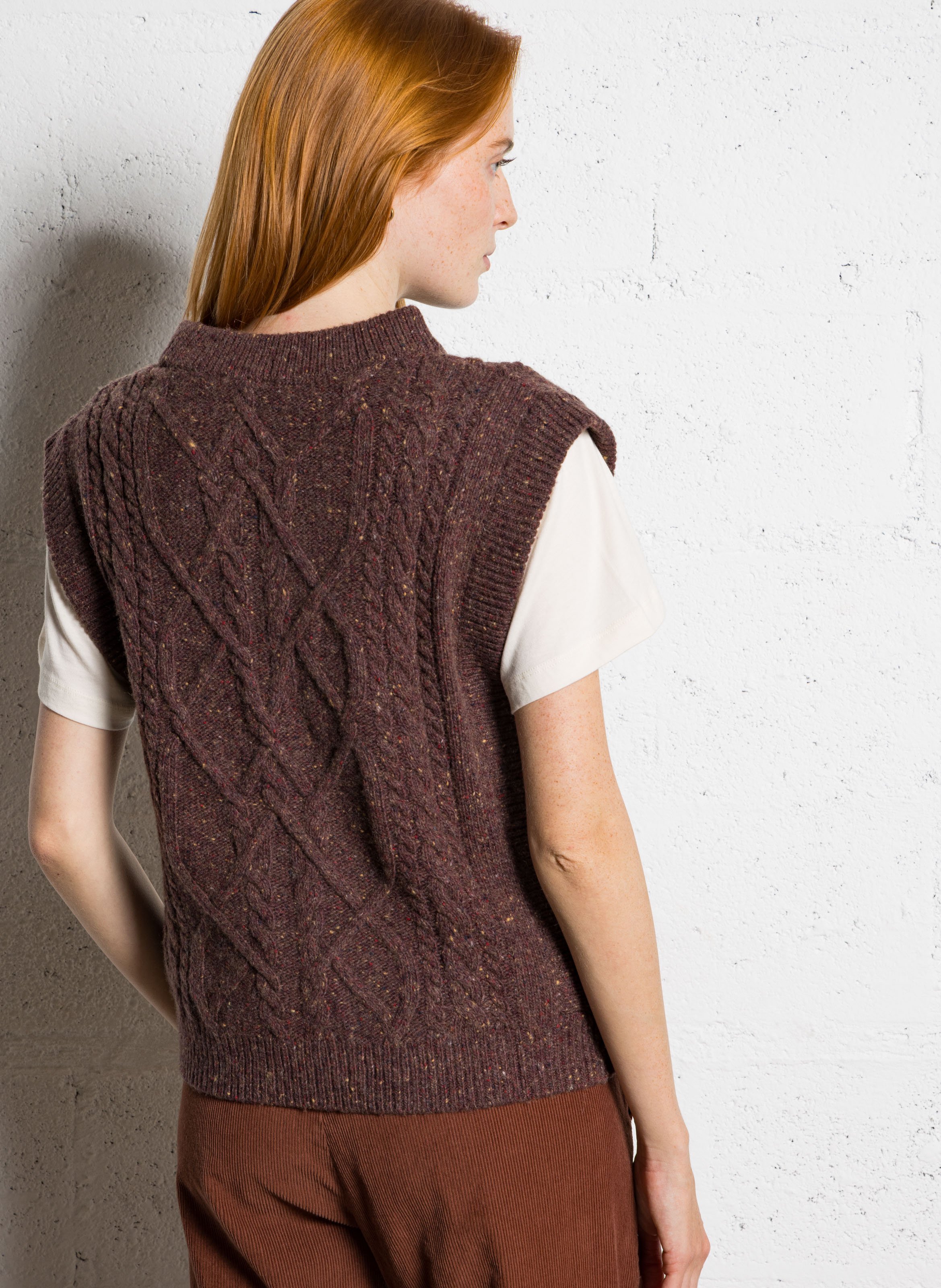 Top col rond en laine mélangée MAISON 123 Violet