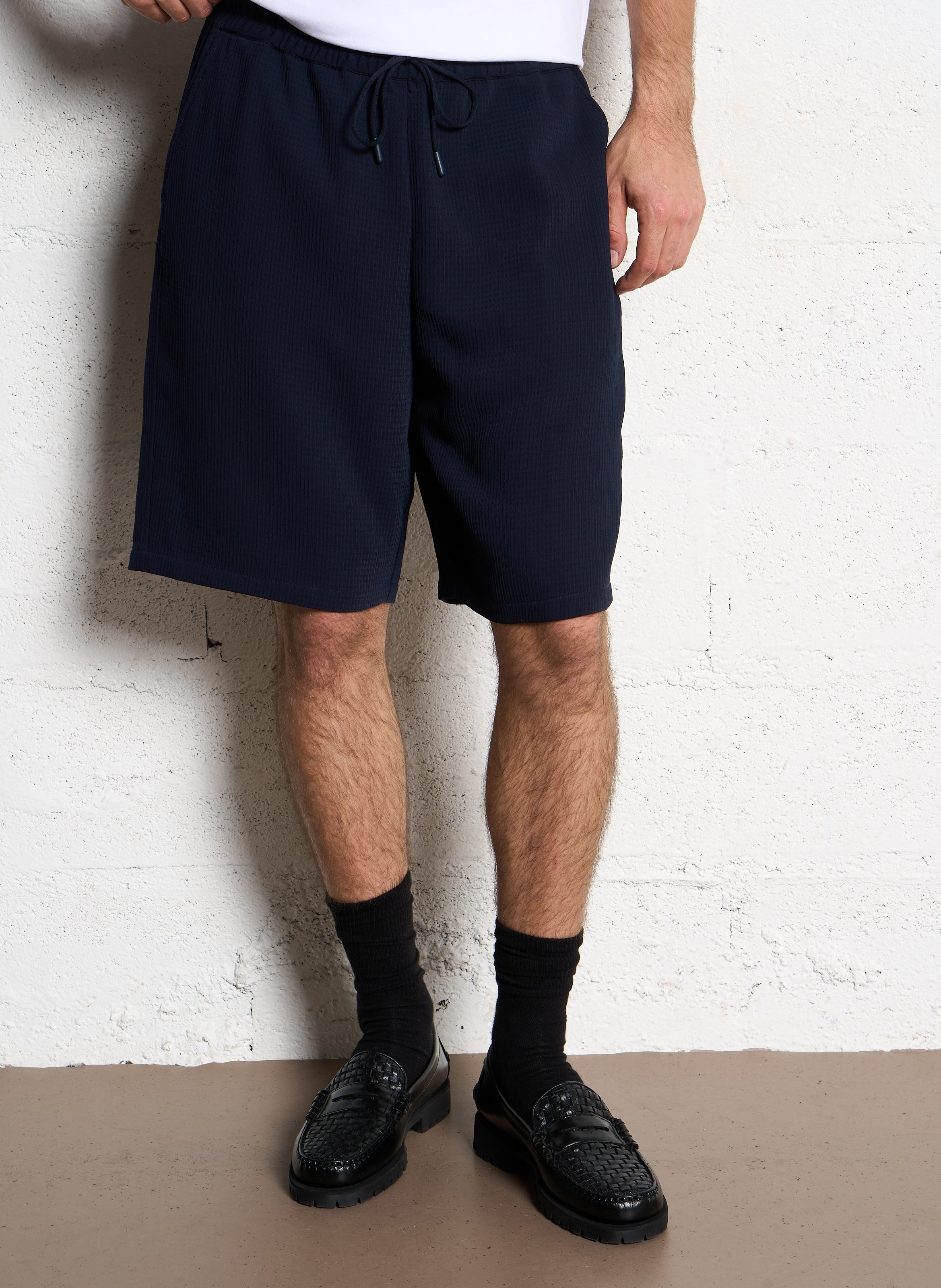 Gerade geschnittene Bermuda-Shorts mit elastischem Bund IKKS Blau