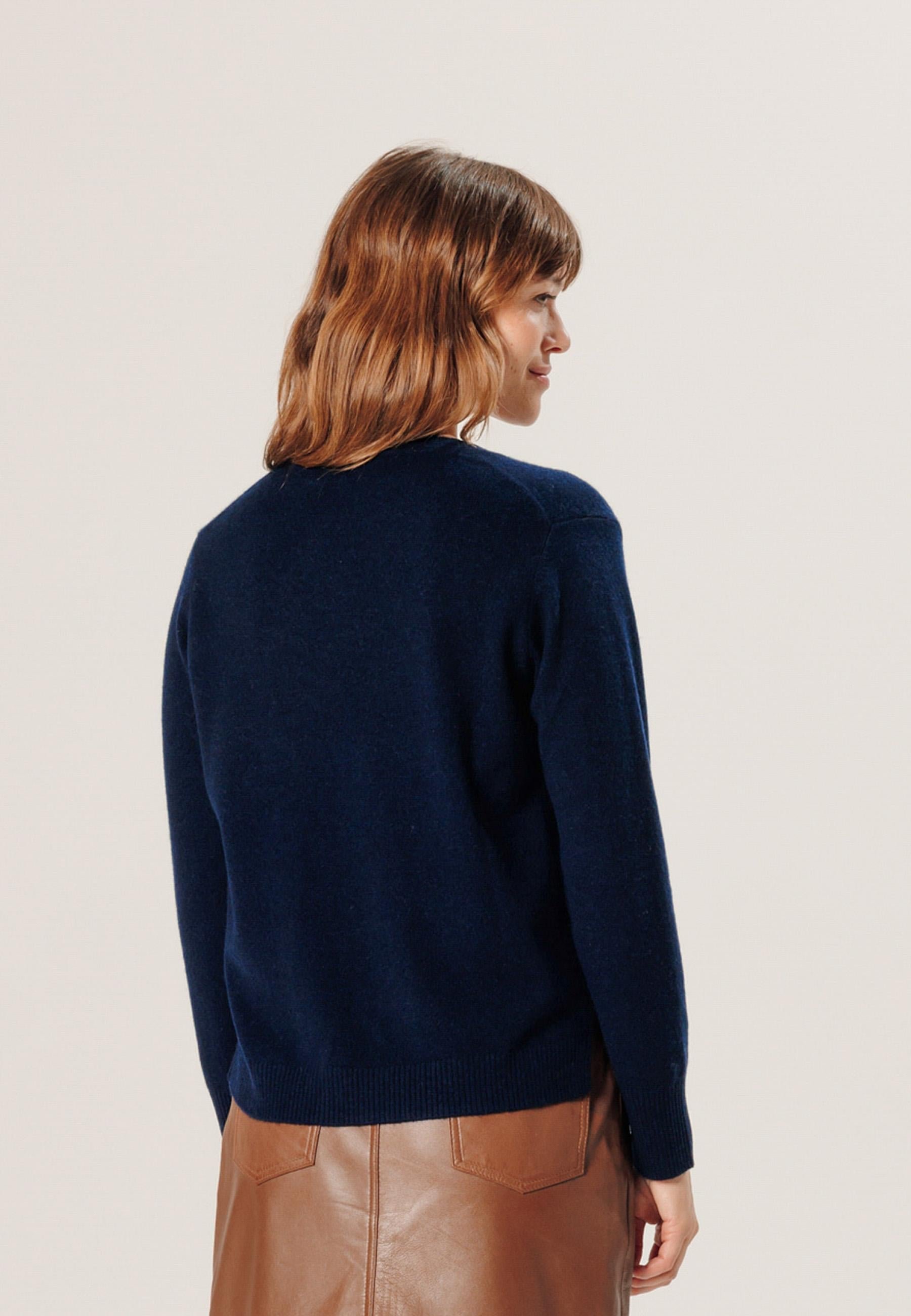 Cashmere Tunisian collar sweater RODIER Blue