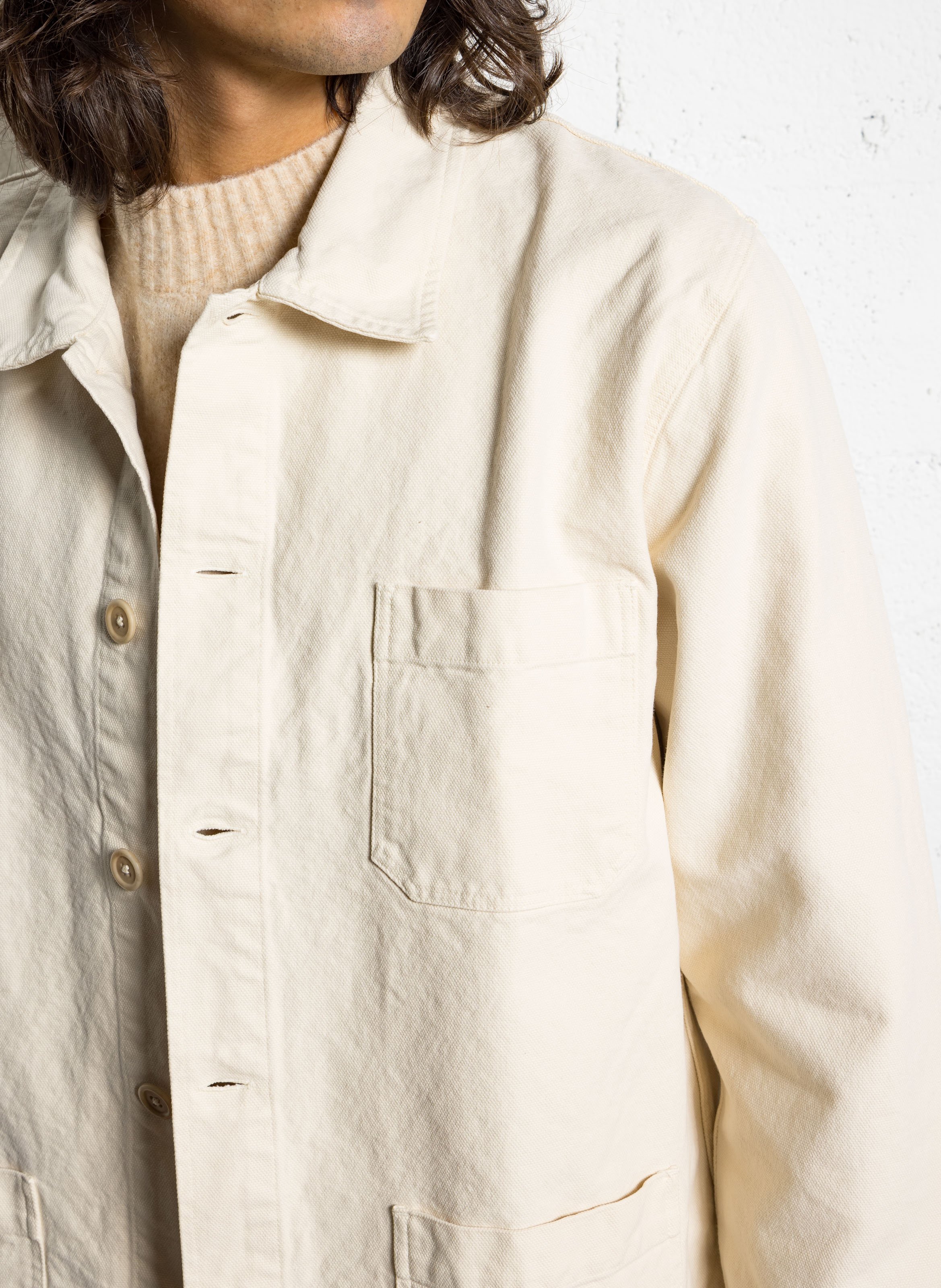 Baumwolljacke im Workwear-Stil COLORFUL STANDARD Weiss