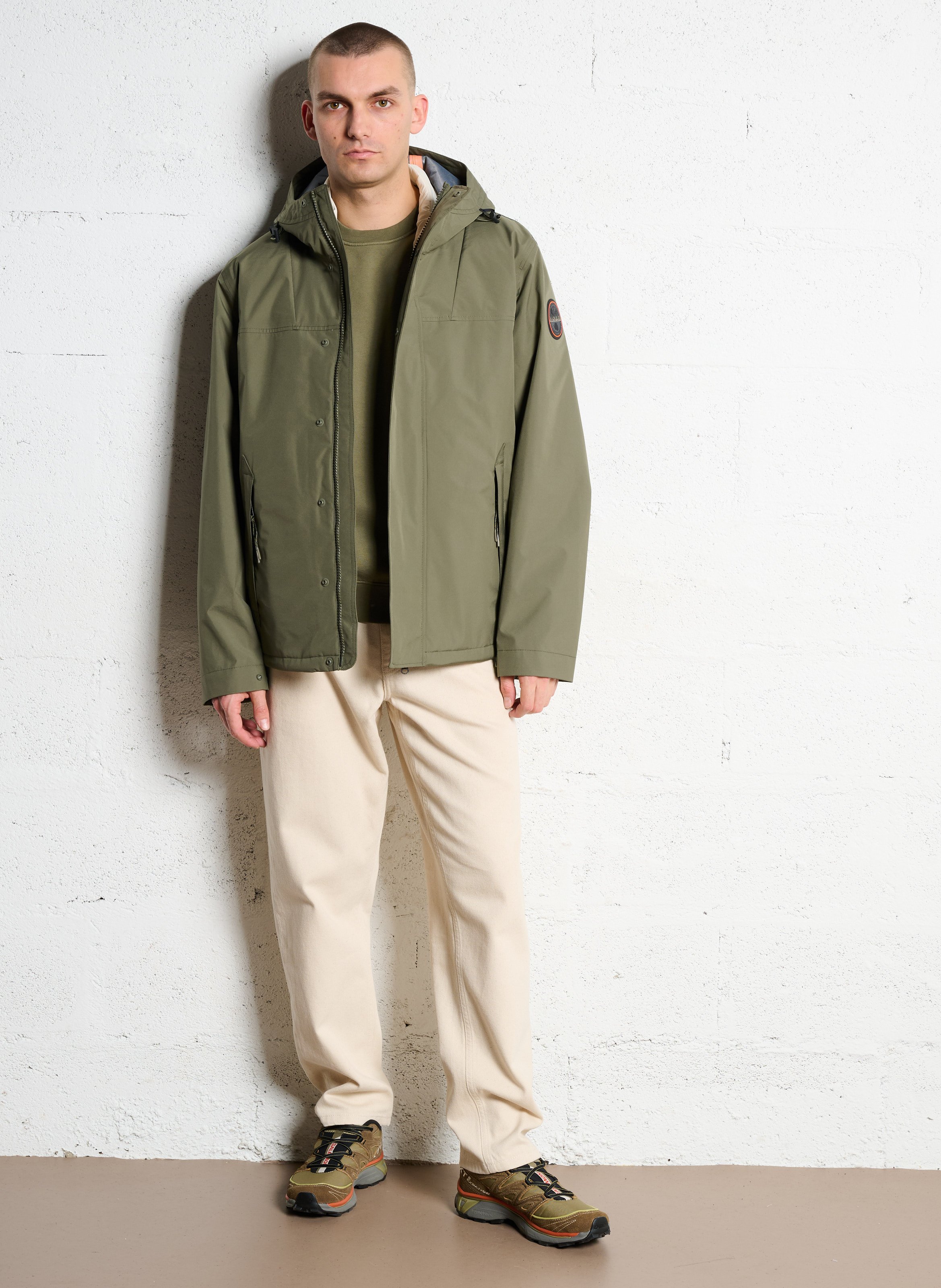 Rechte parka met opstaande kraag NAPAPIJRI Groen