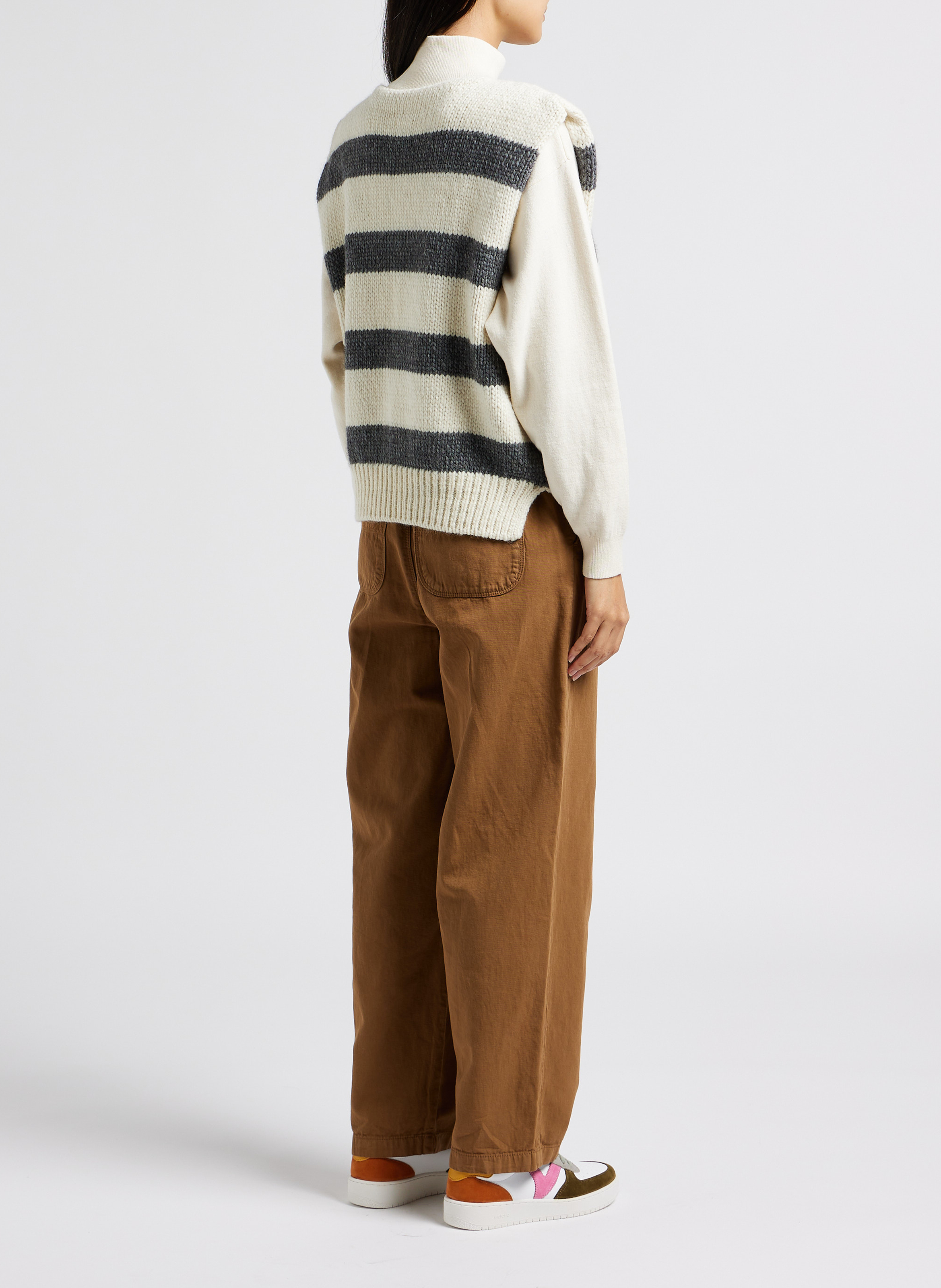 Striped round-neck wool-blend sweater BELLEROSE Blue