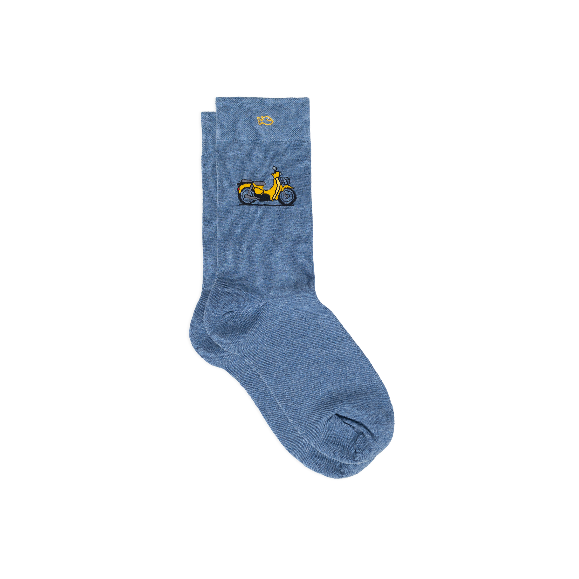 Combed Cotton Socks with Patterns BILLYBELT Blue