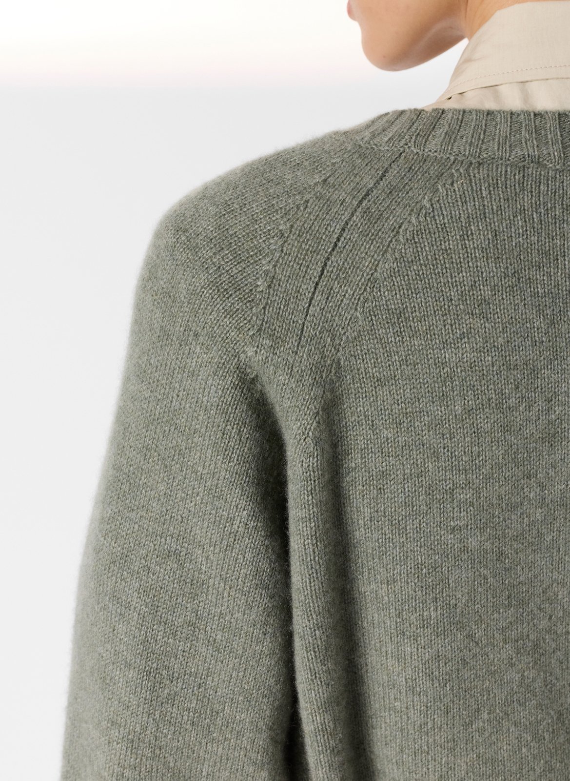 Straight cotton sweater with round neck GERARD DAREL Khaki