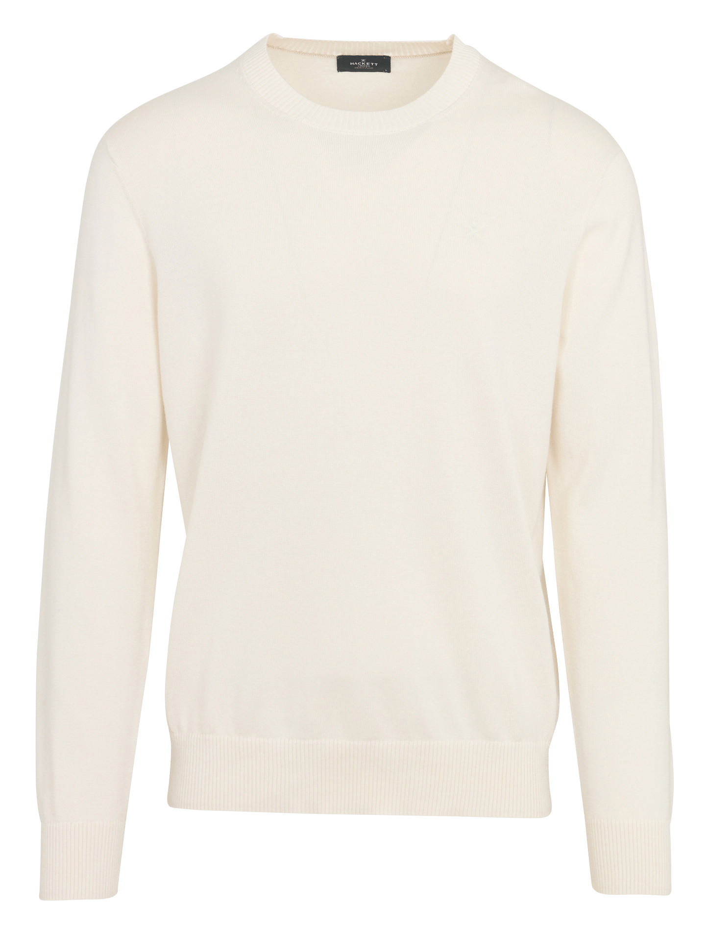Gerade geschnittener Rundhalspullover aus Baumwolle mit Stickerei HACKETT