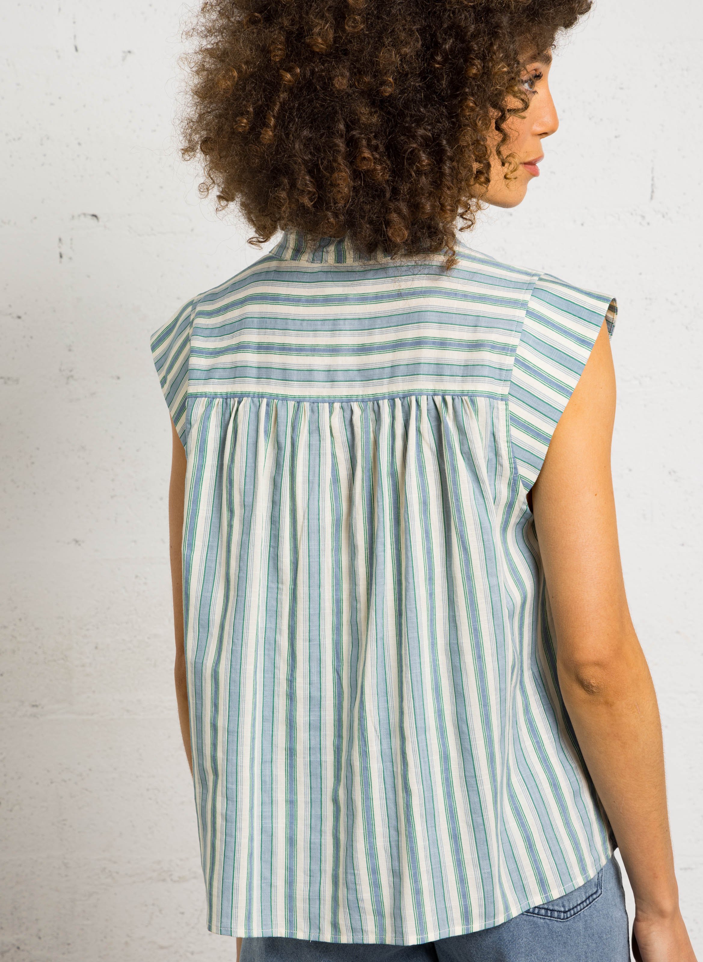 Gestreiftes Hemd SEE U SOON Grun