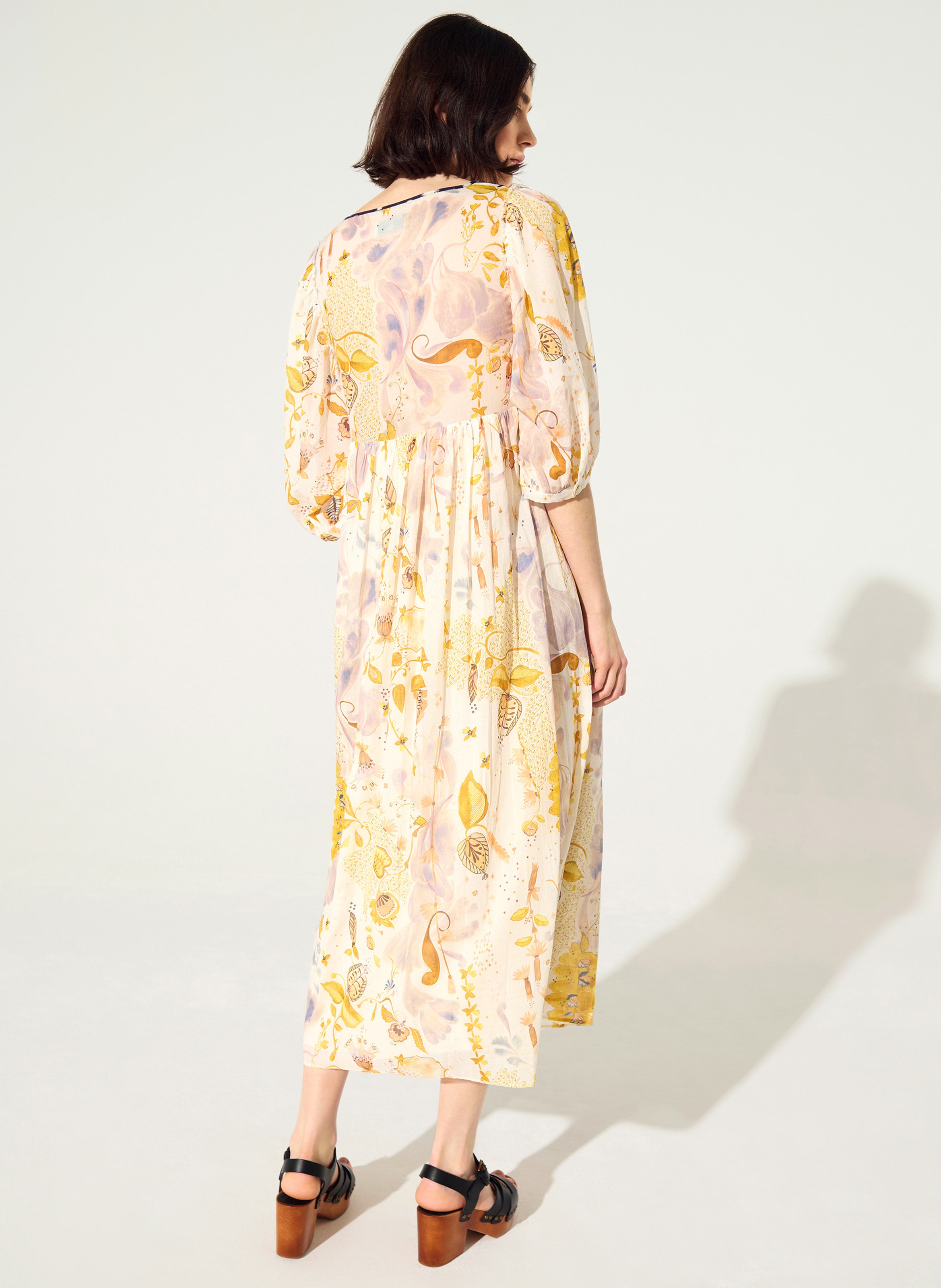 Robe longue ample en coton  COTELAC Blanc